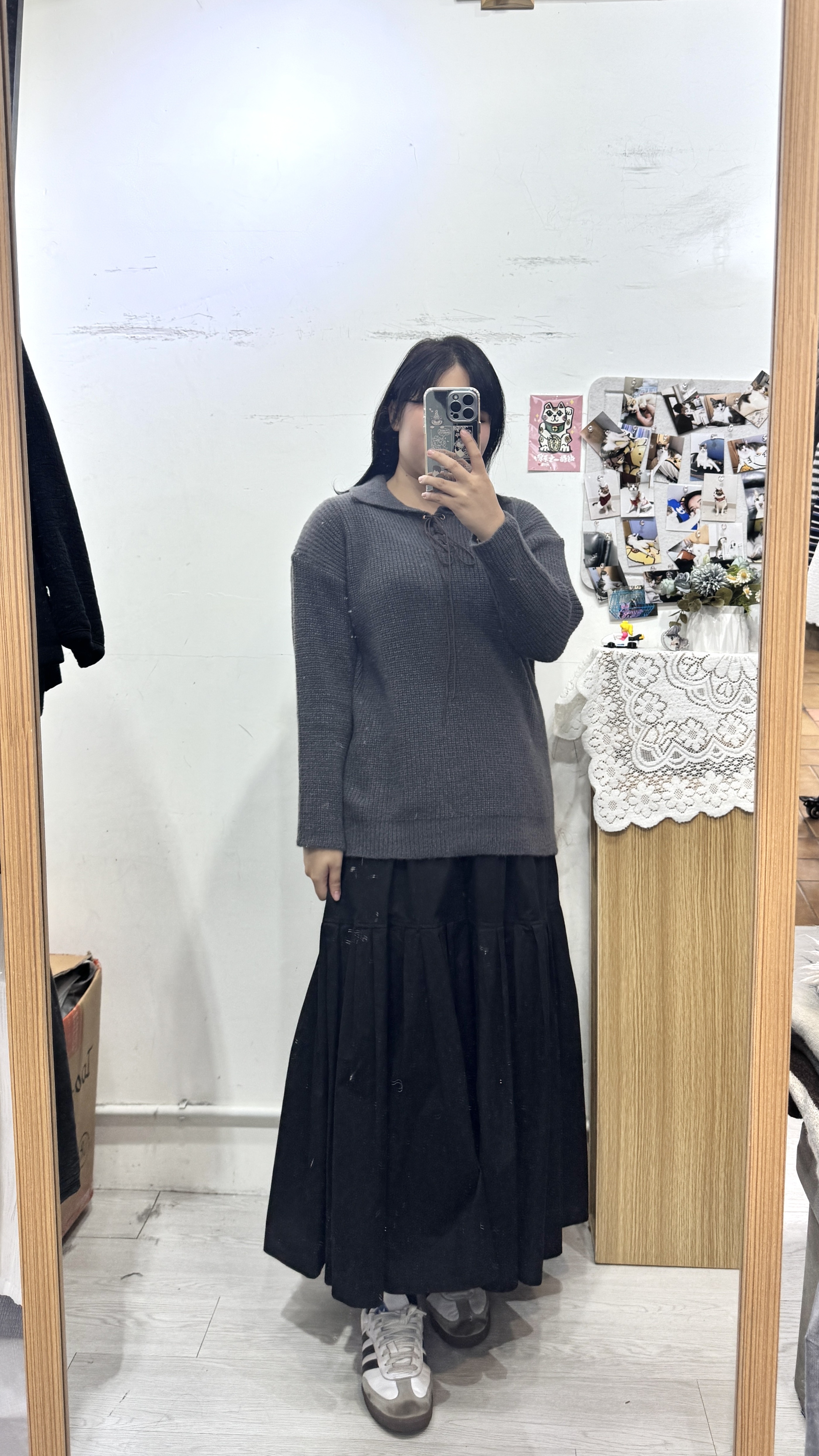 反領綁帶針織Top