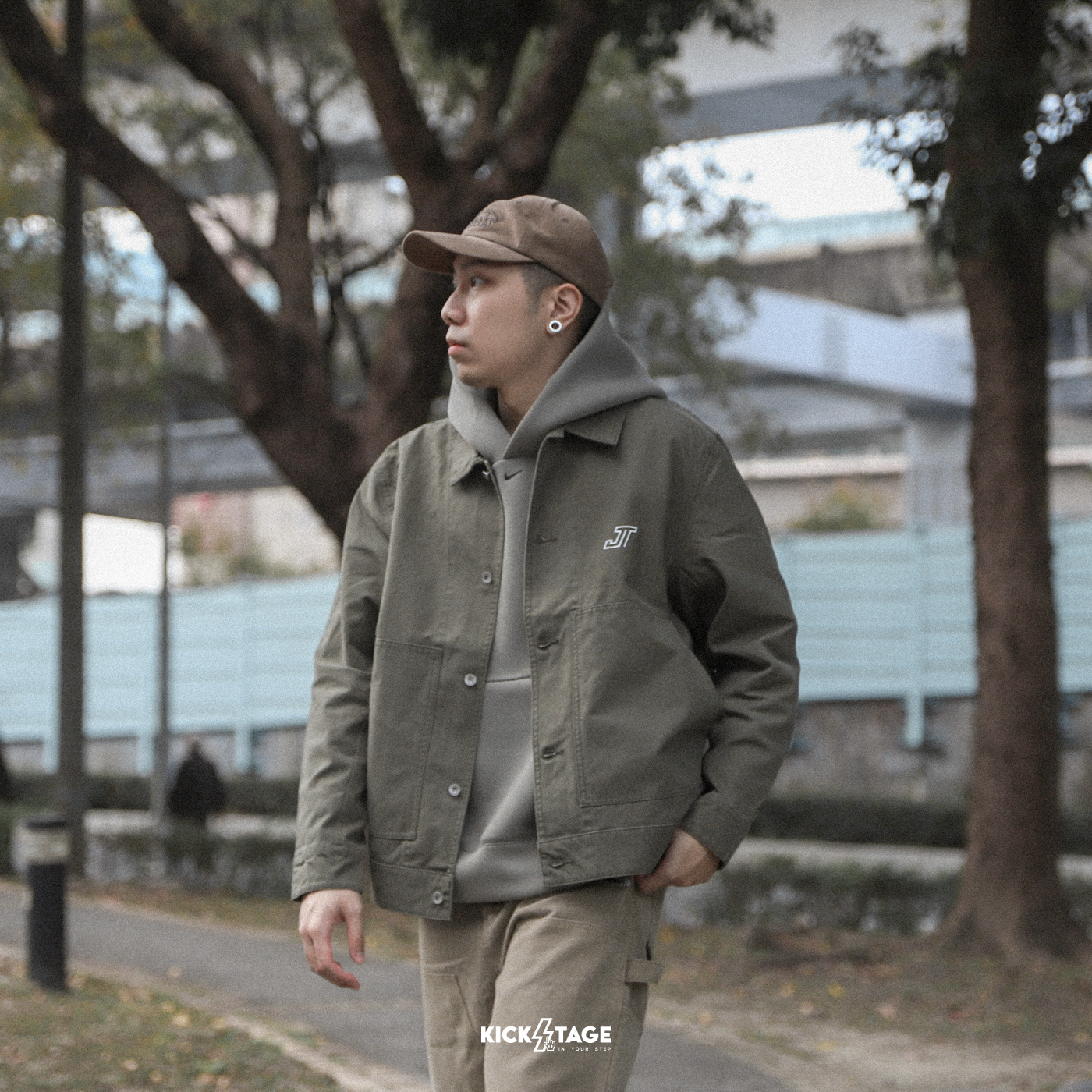 男款 NIKE JORDAN JAYSON TATUM CHICAGO JACKET 軍綠 刺繡 水洗 工裝 夾克 外套【HM3881】