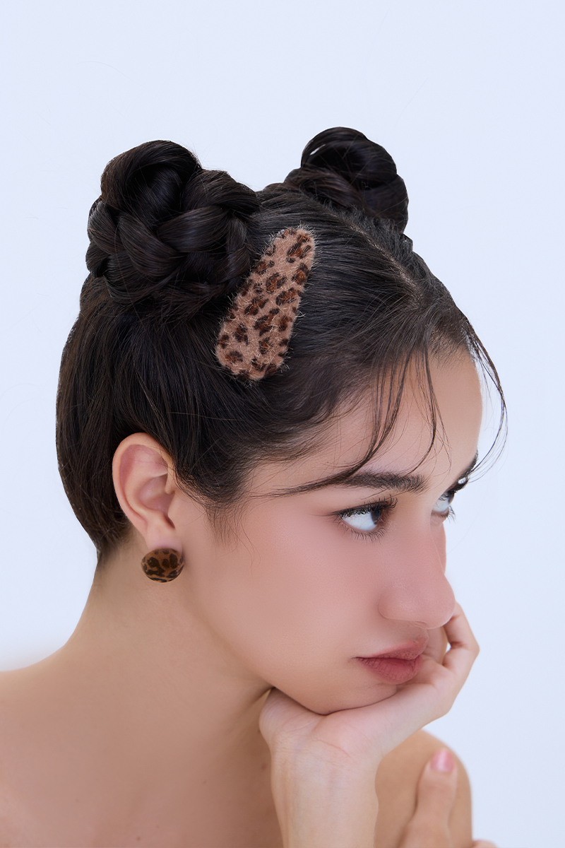 俏皮豹紋髮夾組 (2個一組)