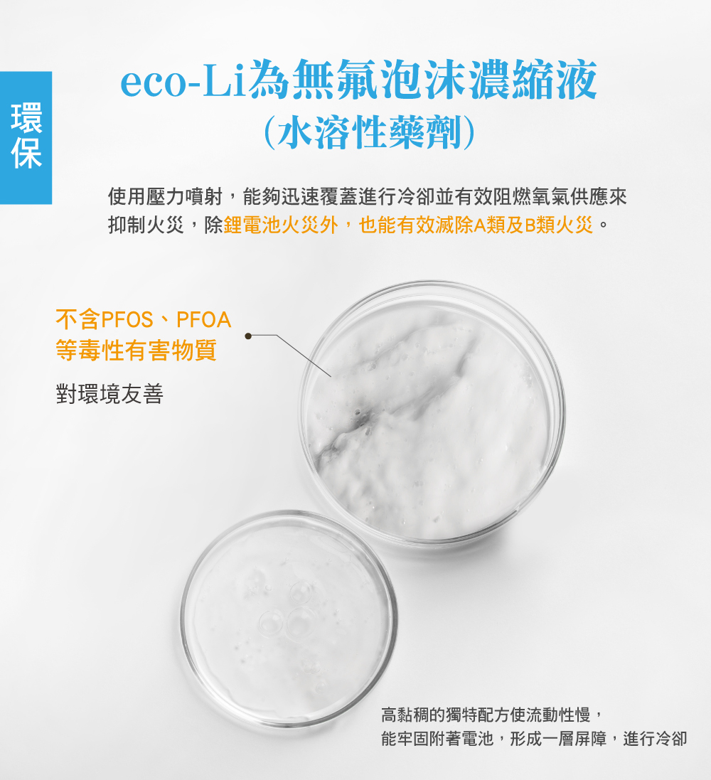 eco-Li無氟泡沫鋰電池專用藥劑