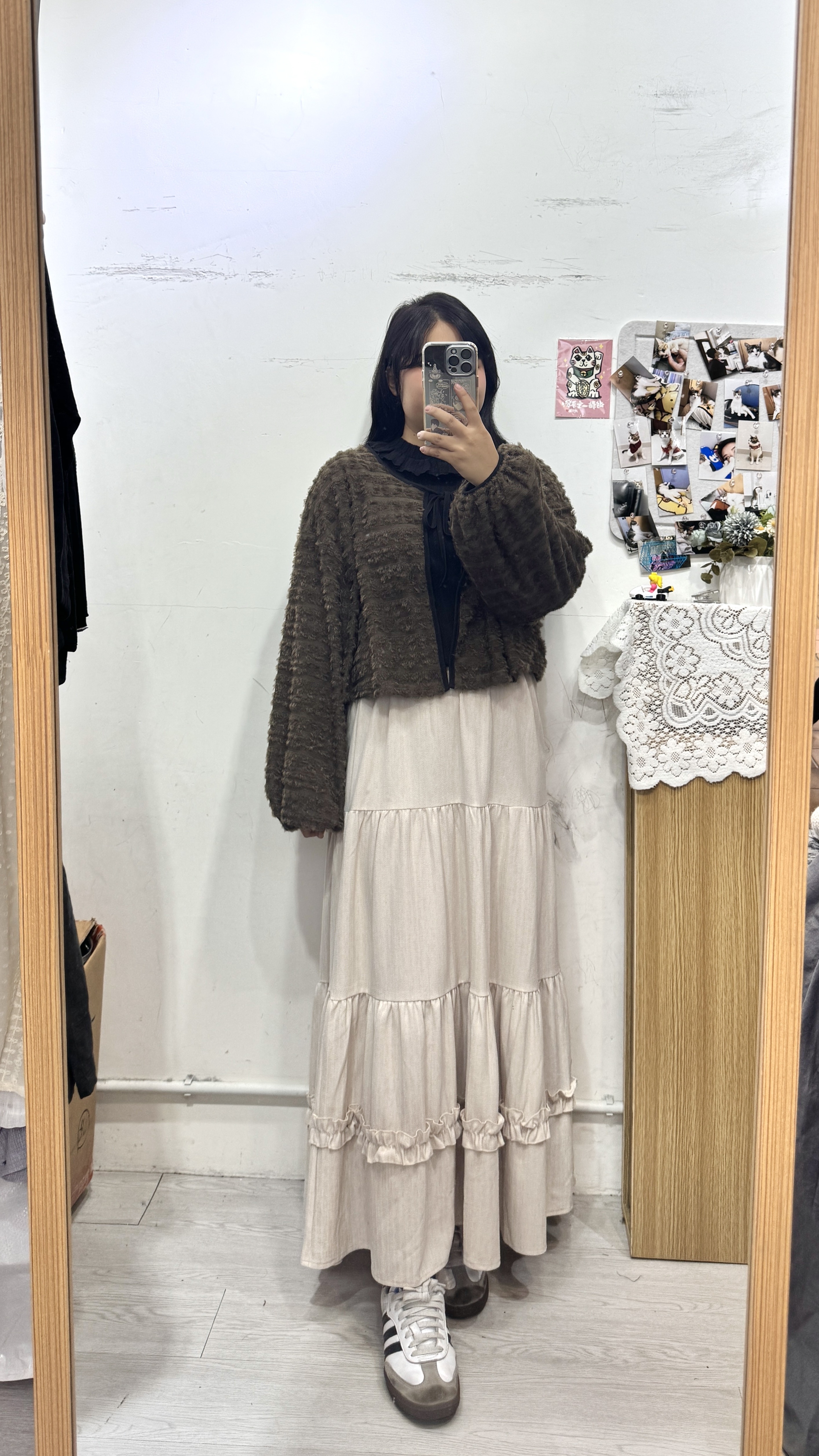 舒適感～泡泡袖撞色綁帶外撘