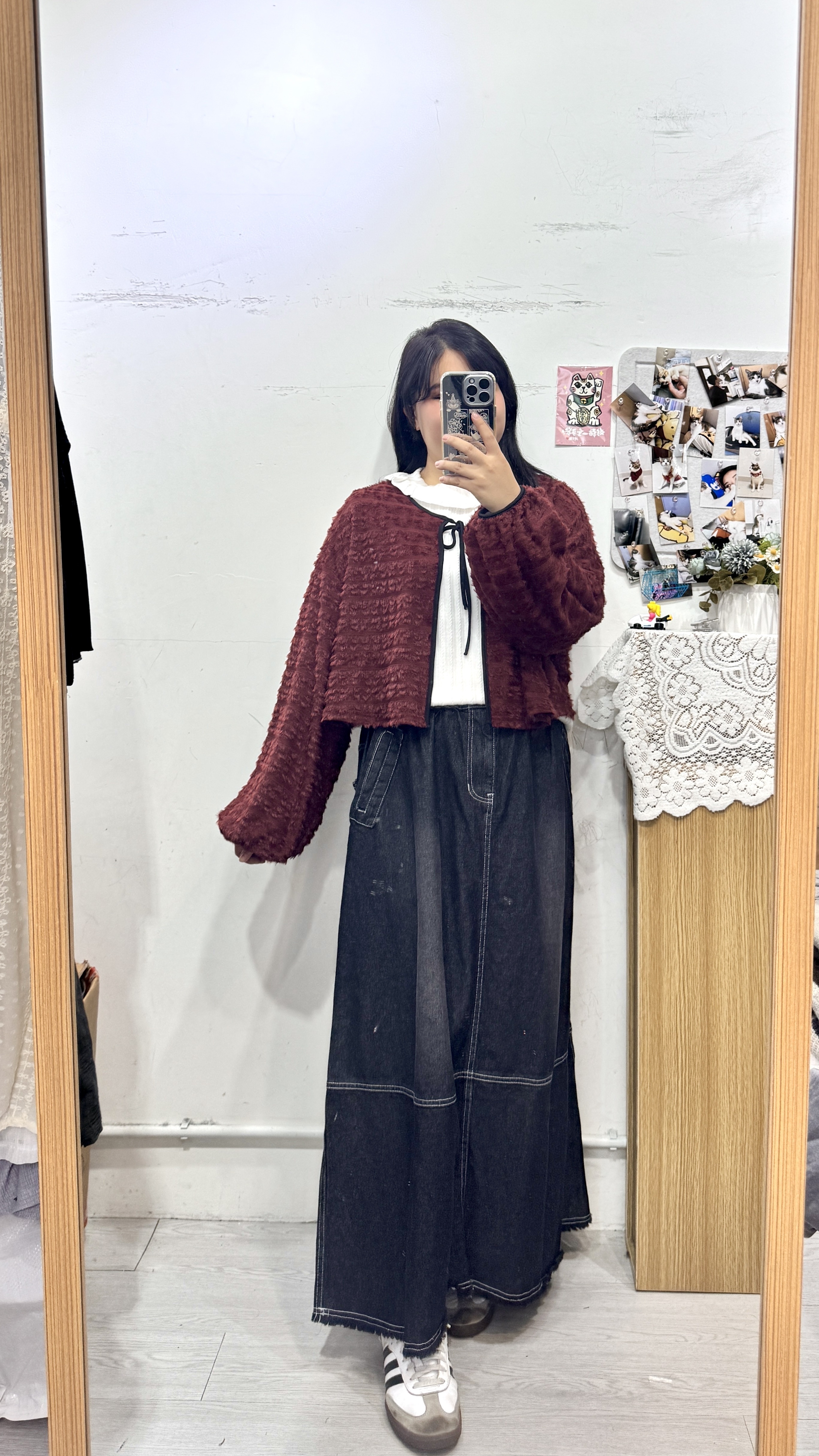 舒適感～泡泡袖撞色綁帶外撘