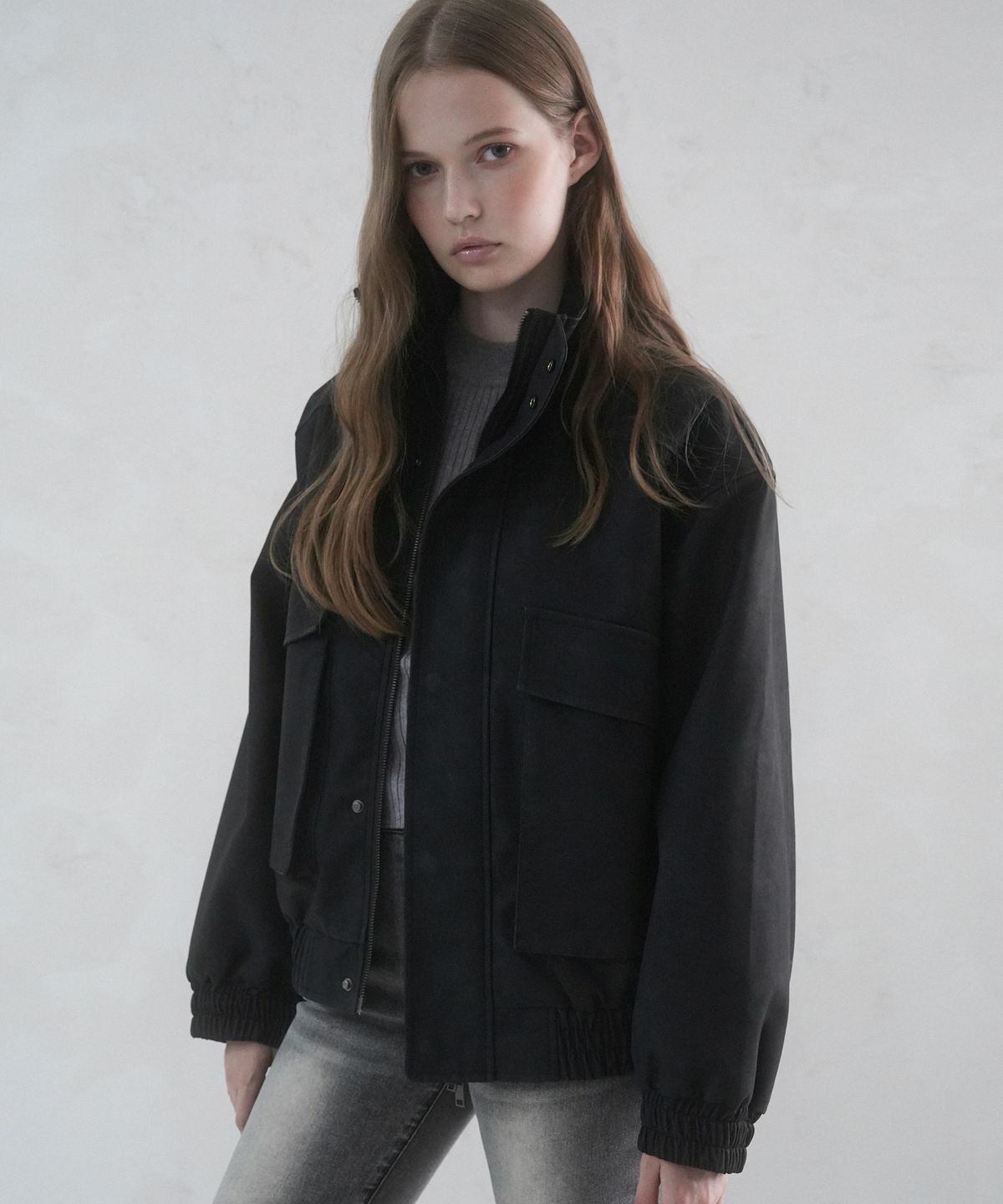 AVANDRESS Glossy Leather Big Pocket Jacket