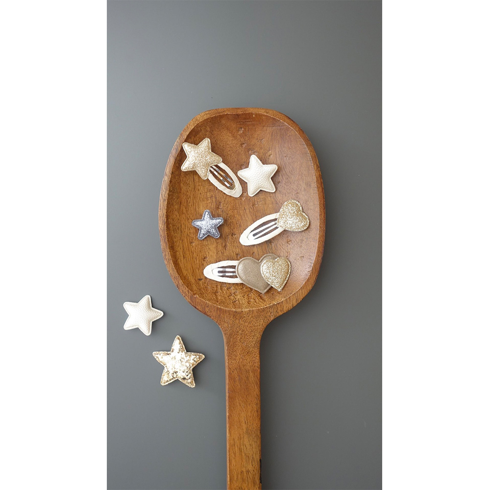 德國Billy loves Audrey 雙心形按扣髮圈套組-SALTED CARAMEL