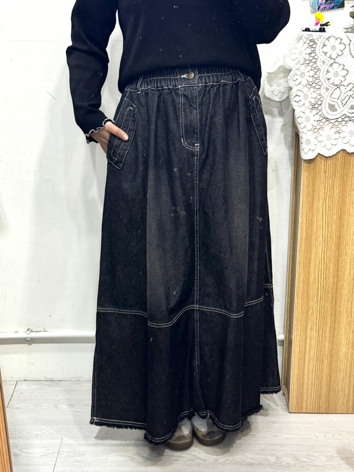 特別口袋設計～全橡筋蘇蘇牛仔裙