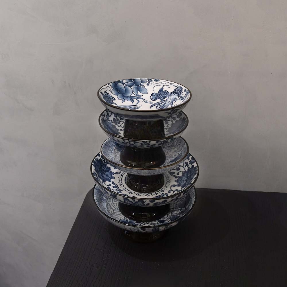 DipDipLife｜青花陶瓷高腳糕點盤