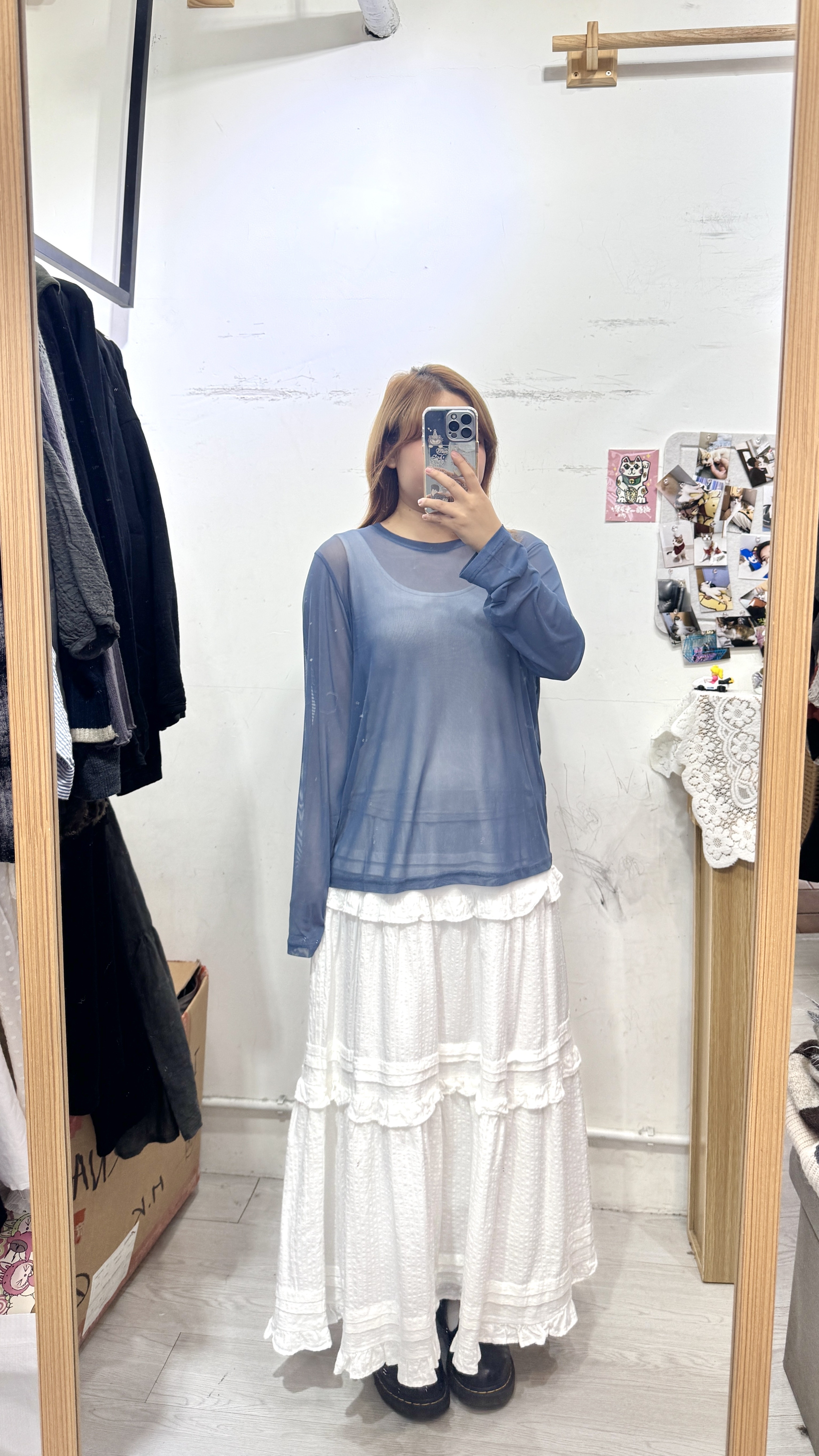 親膚！透透薄身長袖打底