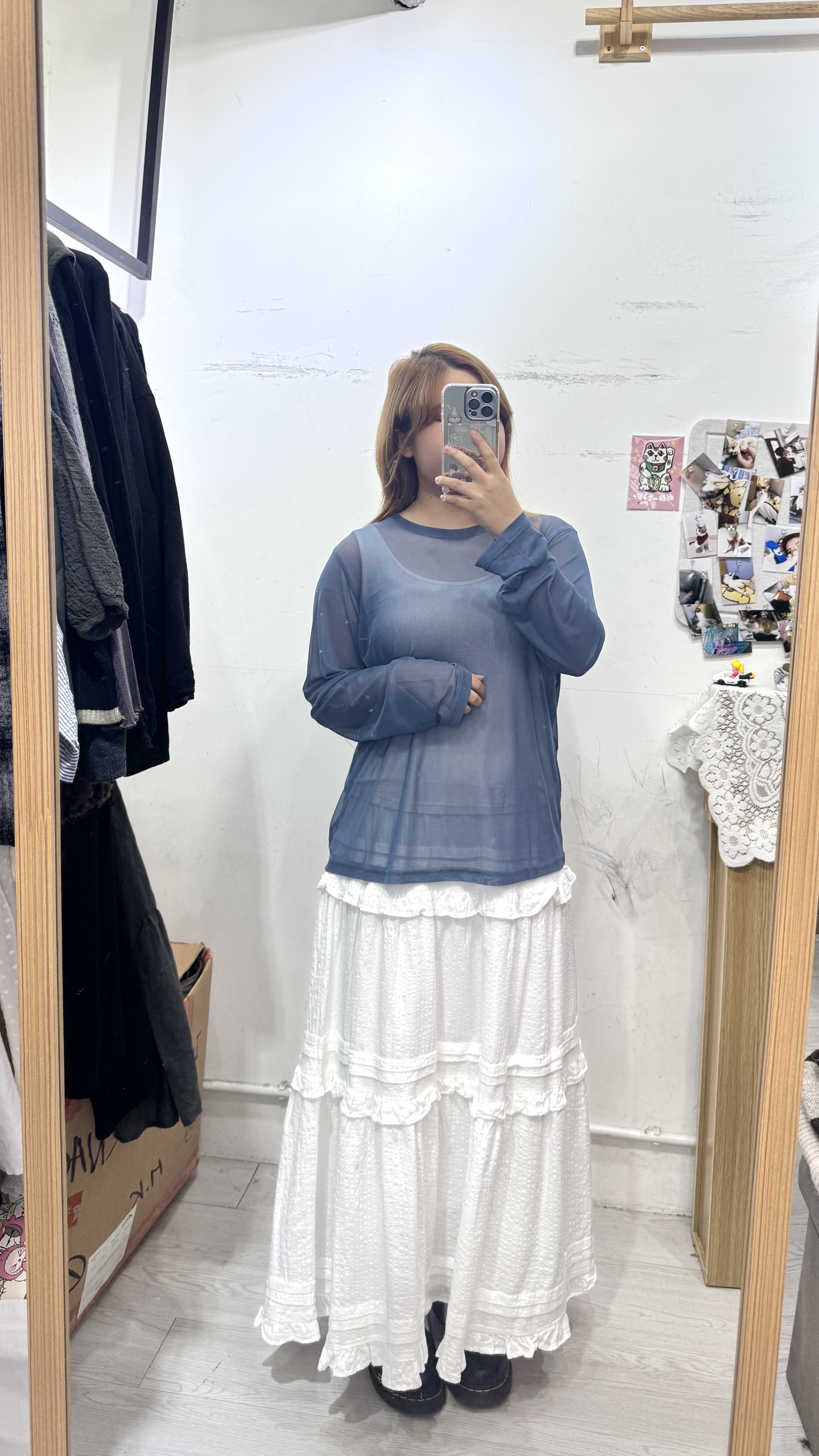 親膚！透透薄身長袖打底