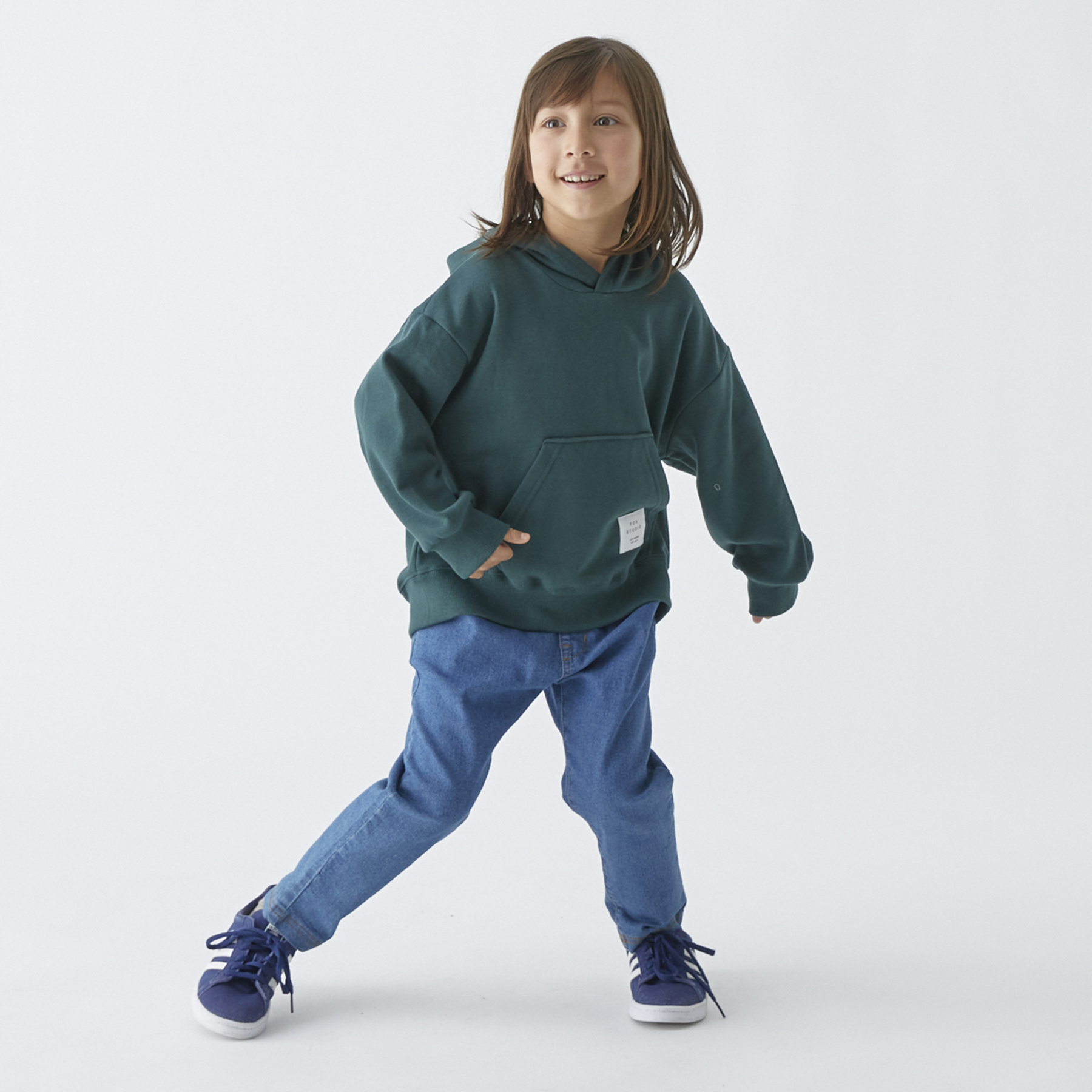 日本 FOV 簡約純色系 連帽長袖衛衣 (綠色，150-160) 614720