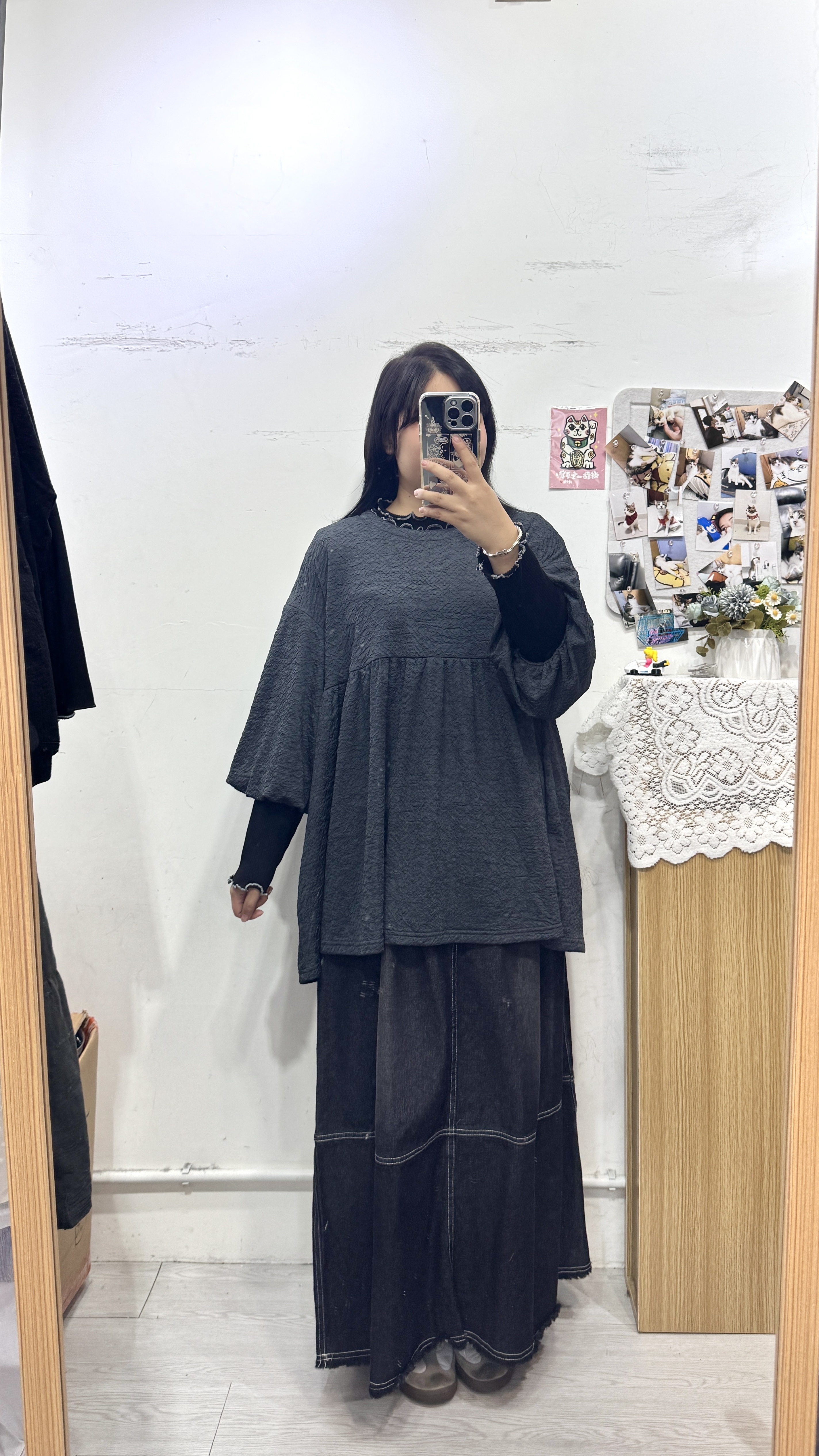 Must Have ! 中袖泡泡壓紋Top