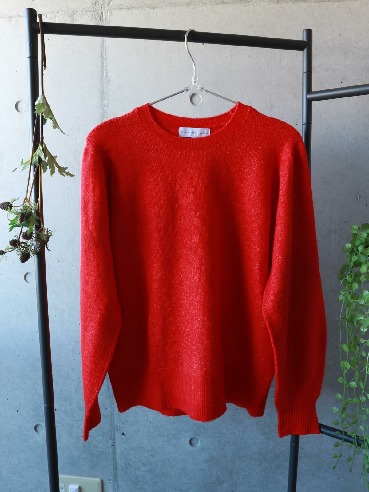 紅色質感雪花針織上衣【日本直送】