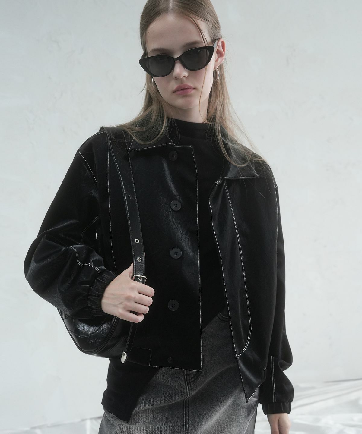 AVANDRESS Calla Stitch Art Leather Jacket