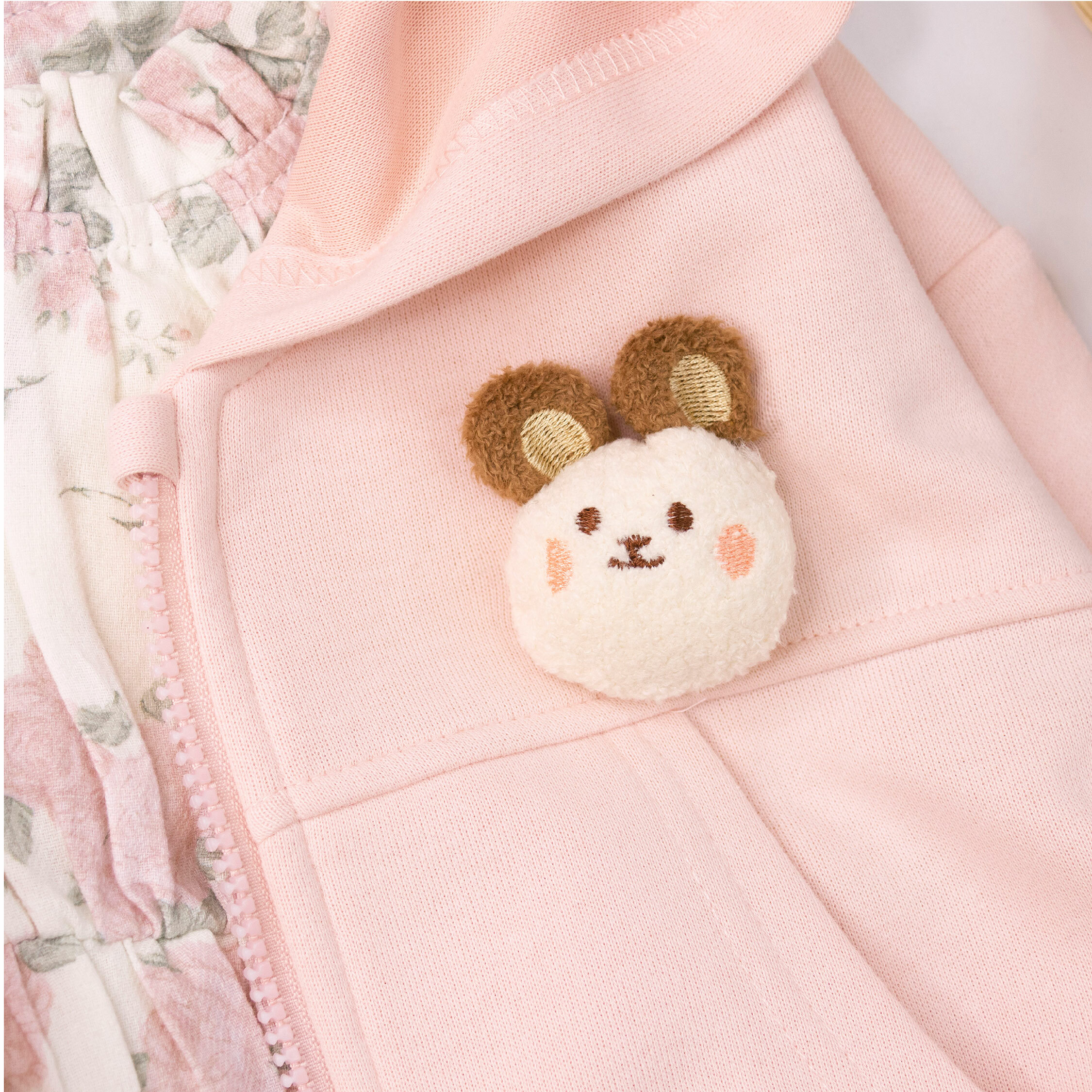 【H55185】萌Q小松鼠兔耳連帽外套＊二色