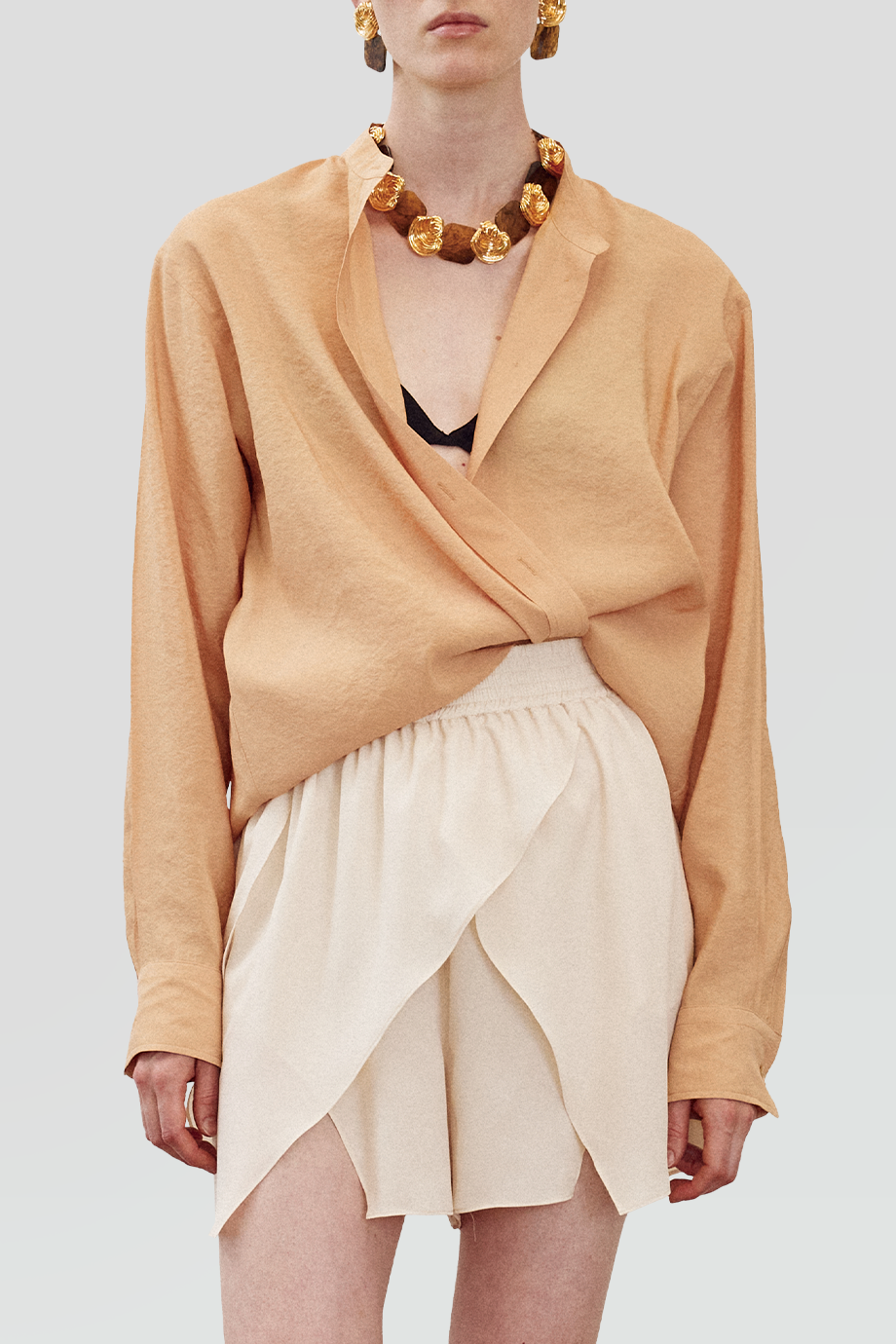 RECTO｜BAND 立領排釦復古襯衫