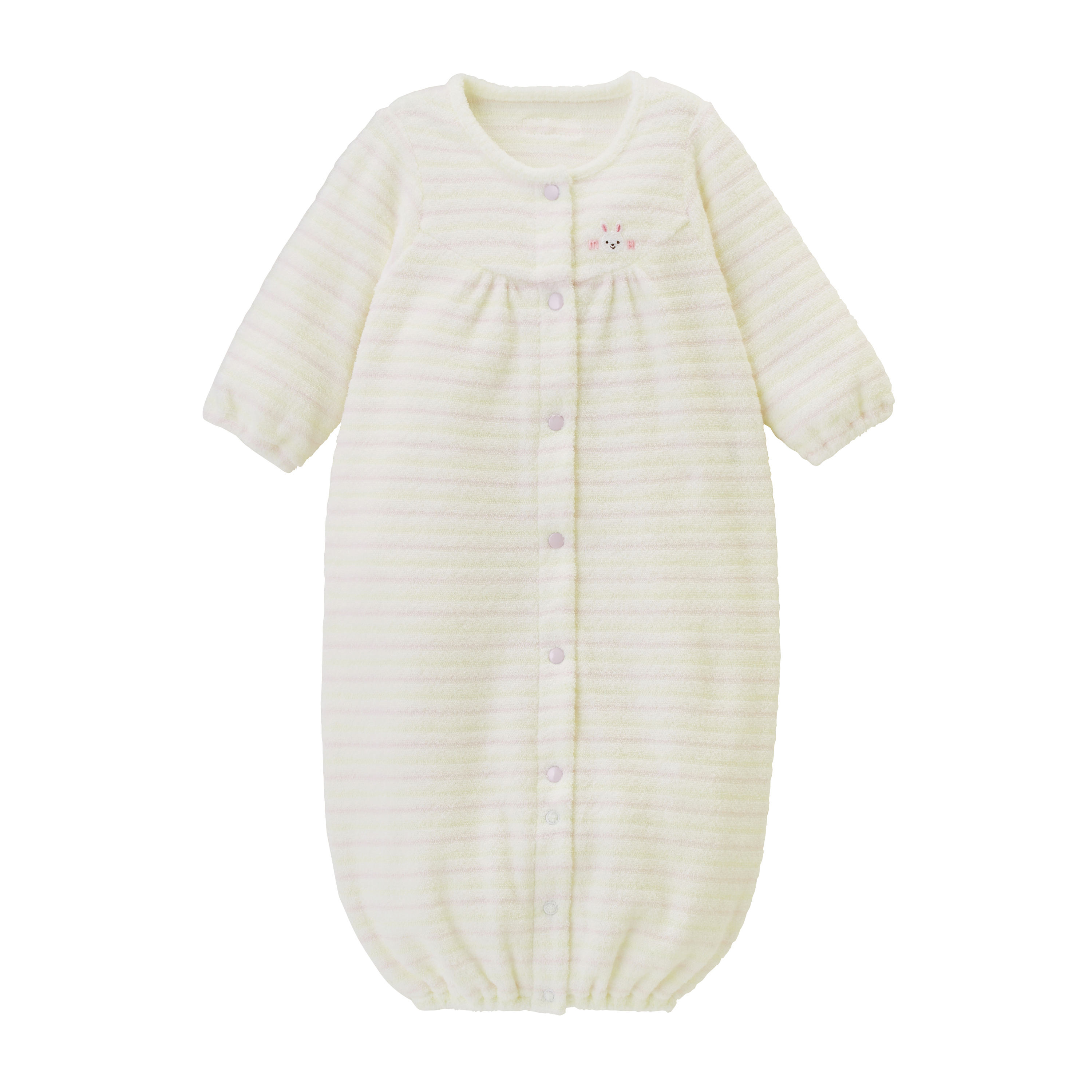 無撚紗條紋兩穿連身衣-粉