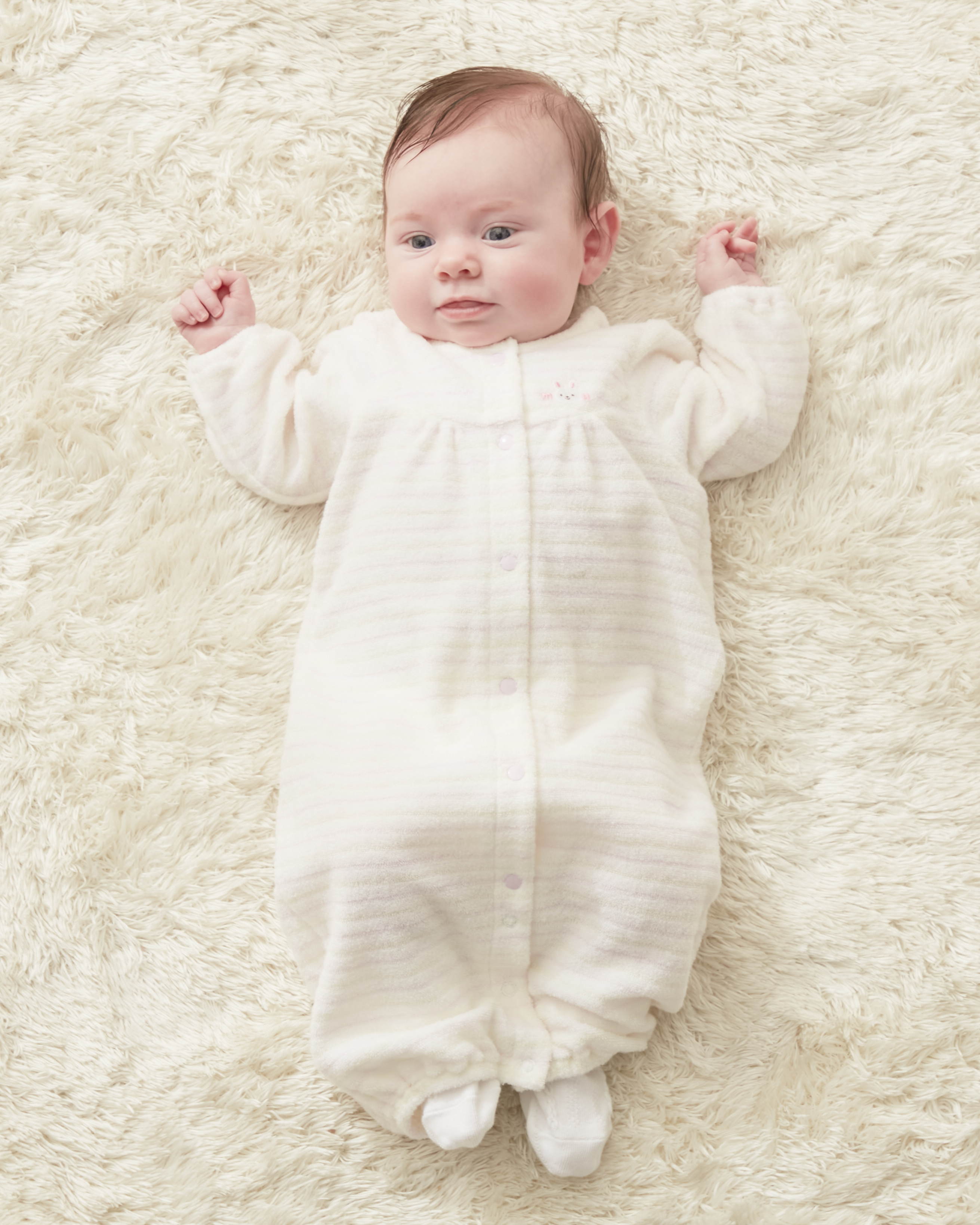 無撚紗條紋兩穿連身衣-粉