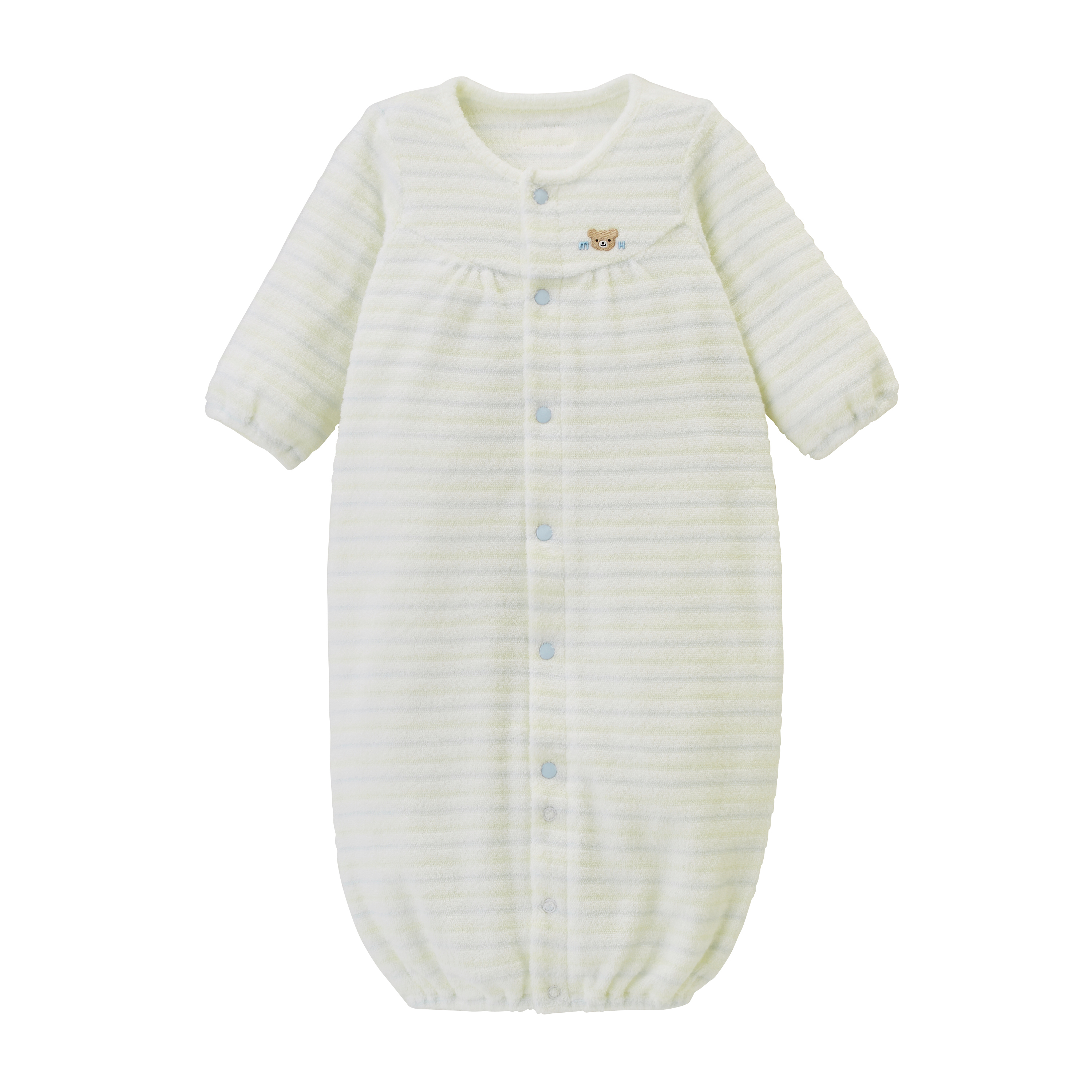 無撚紗條紋兩穿連身衣-天藍