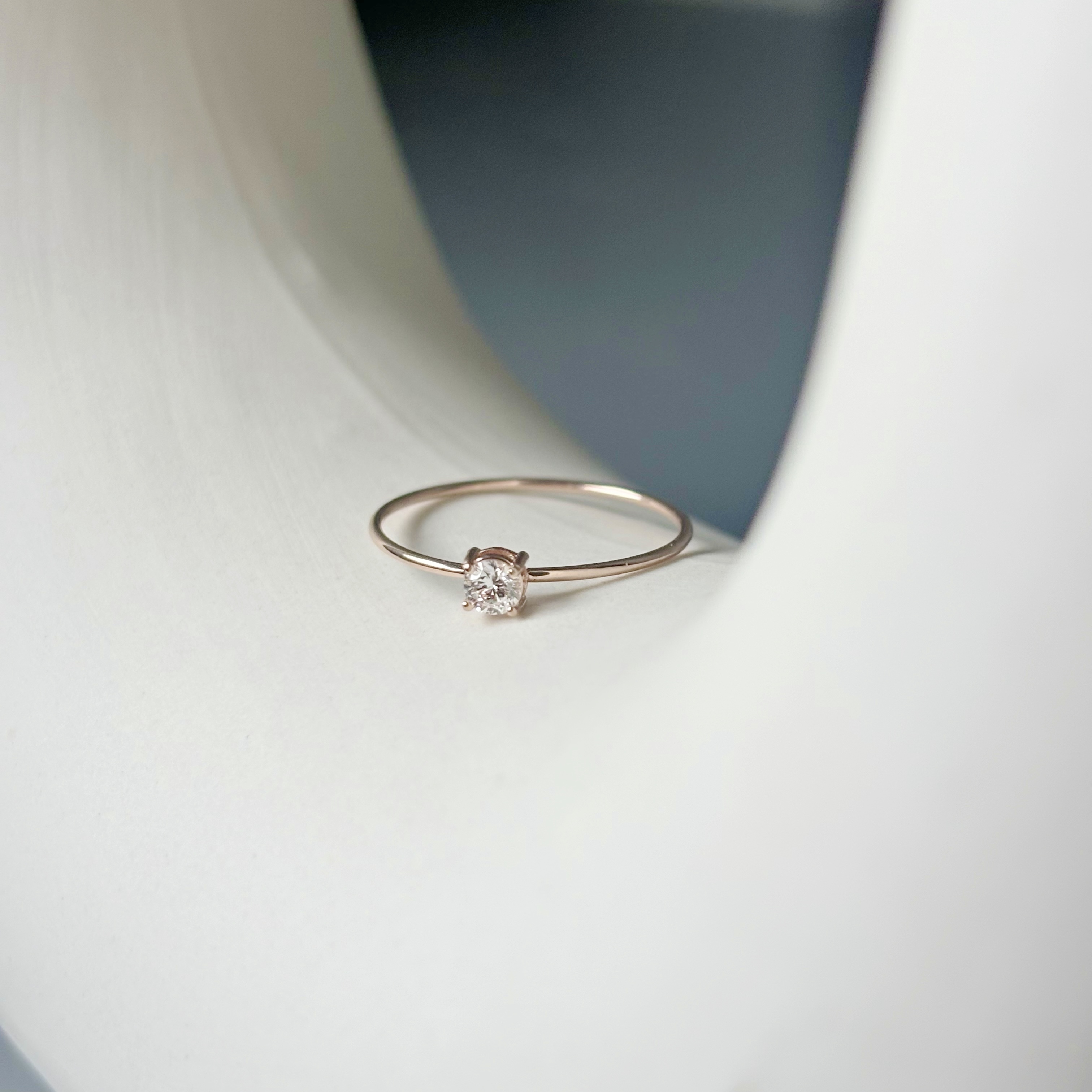 14K 經典四爪10分真鑽細戒