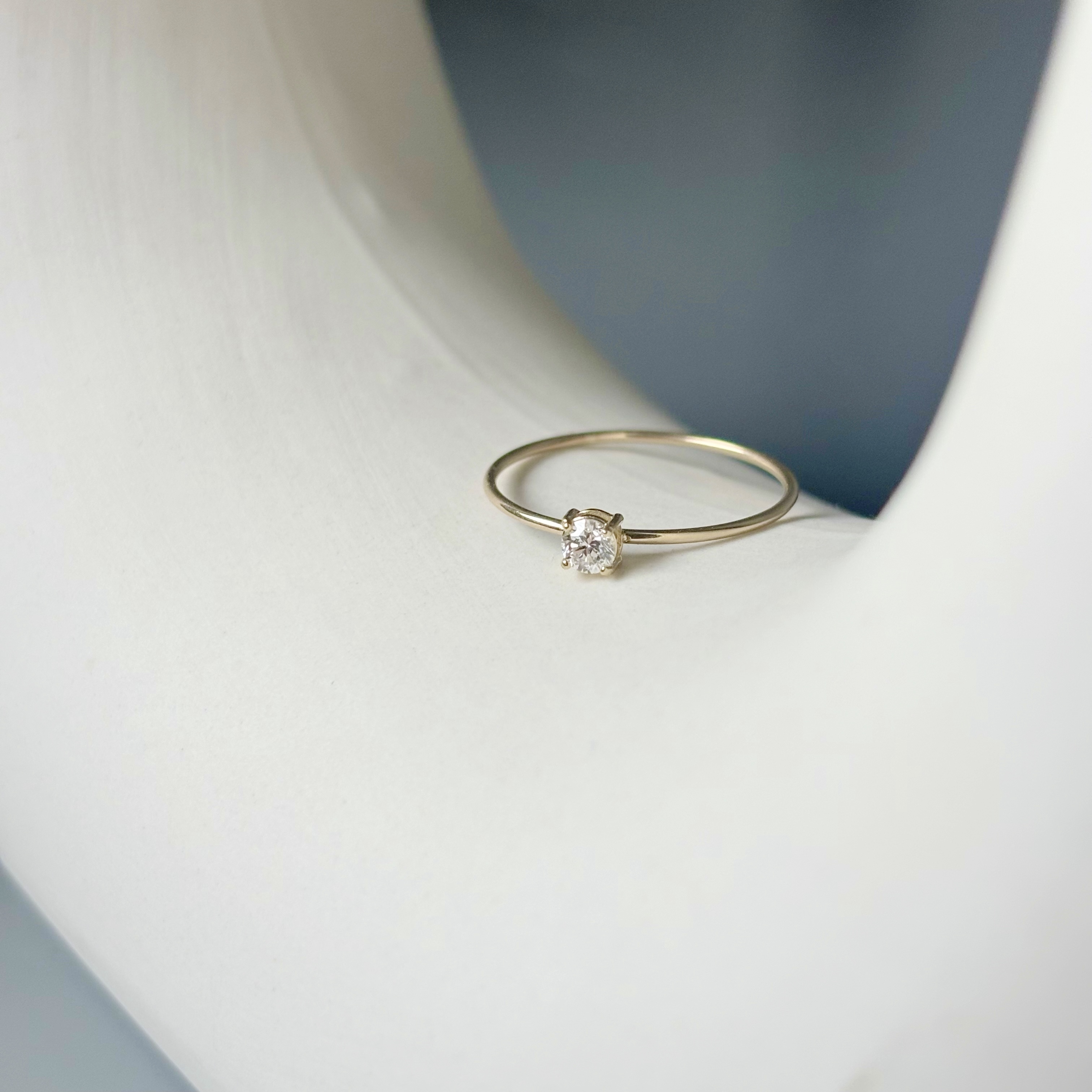 14K 經典四爪10分真鑽細戒