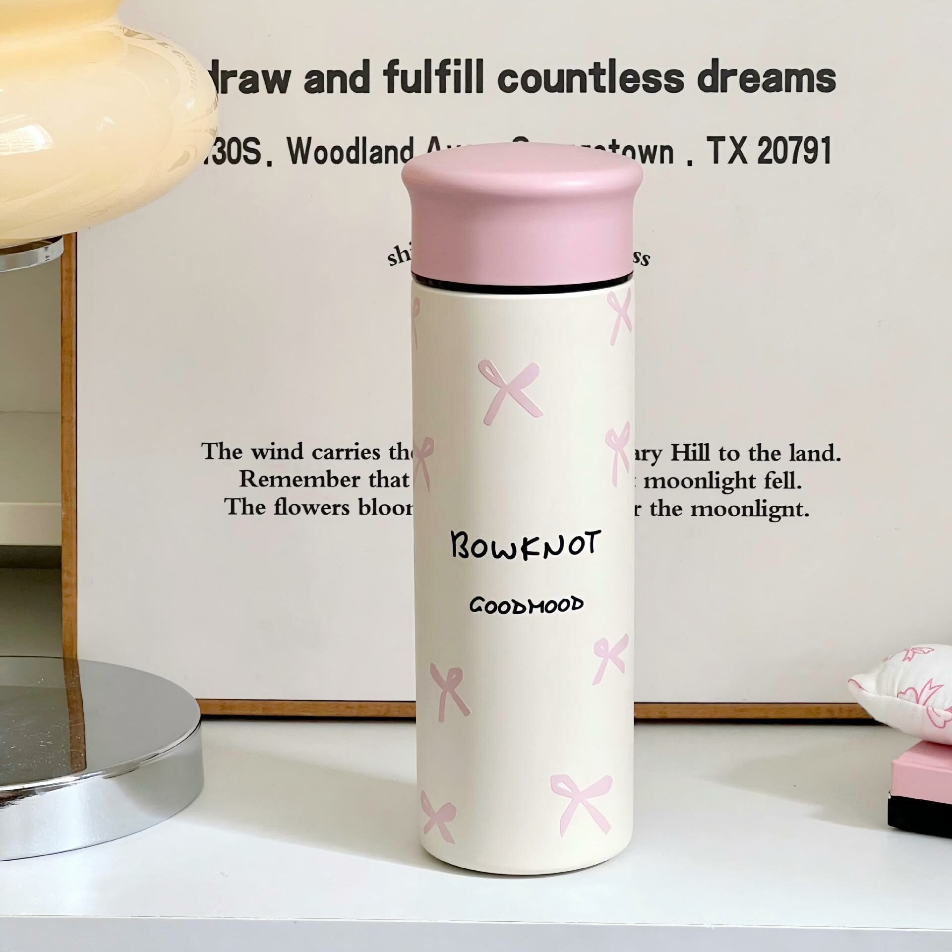 High-Quality Portable Minimalist Pink 304 Stainless Steel Thermos - 500ml