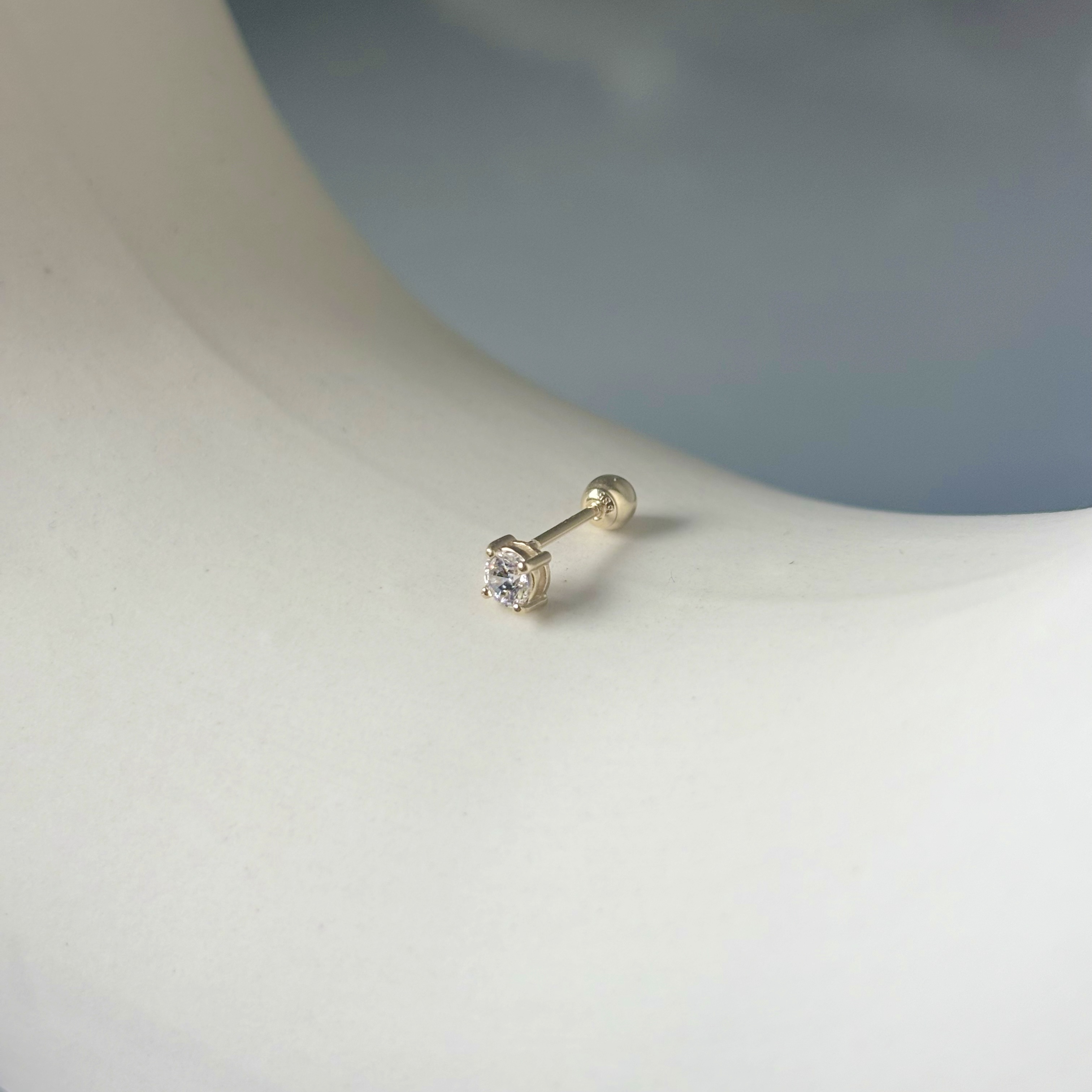 14K經典四爪10分真鑽轉珠耳環