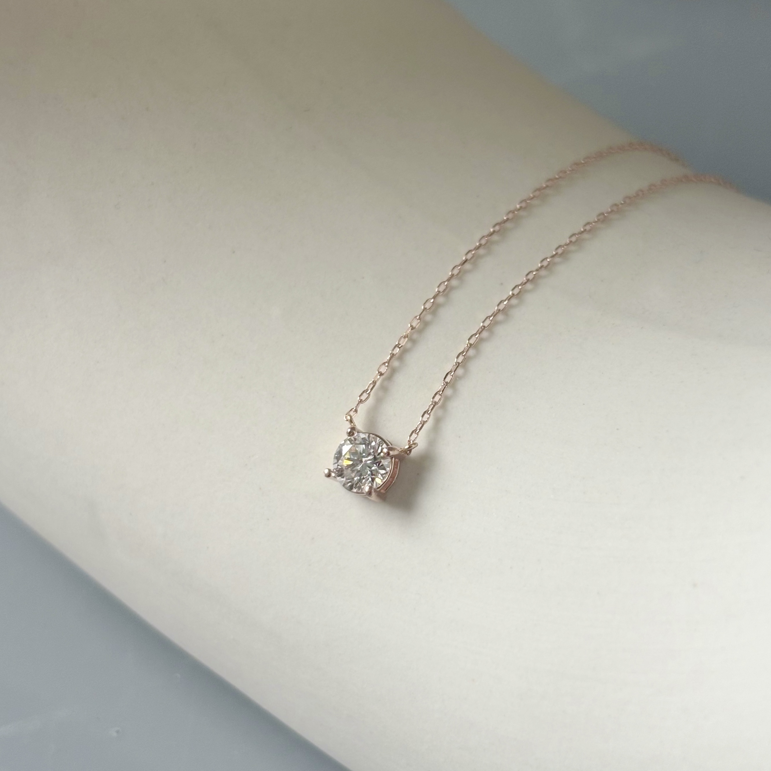 14K經典四爪30分真鑽項鍊