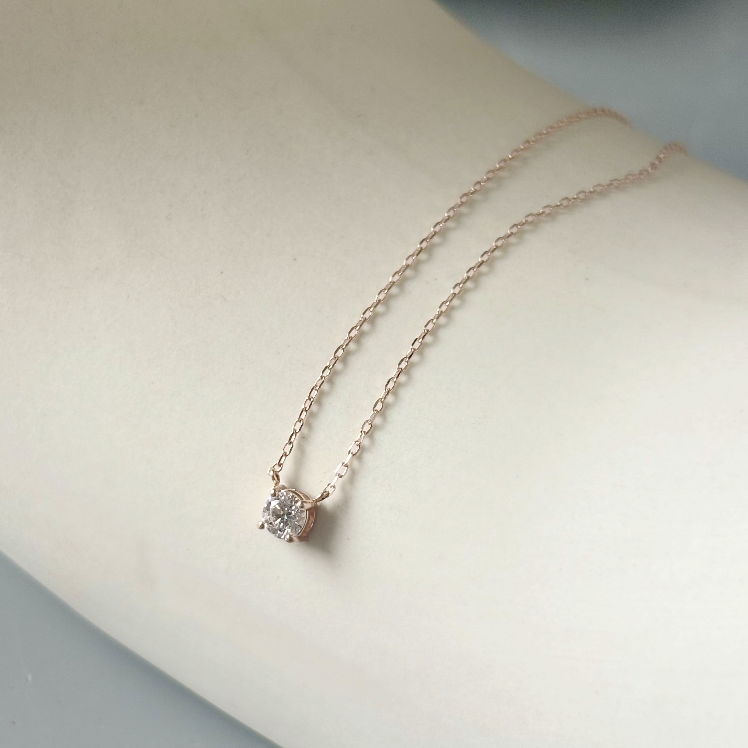 14K經典四爪10分真鑽項鍊