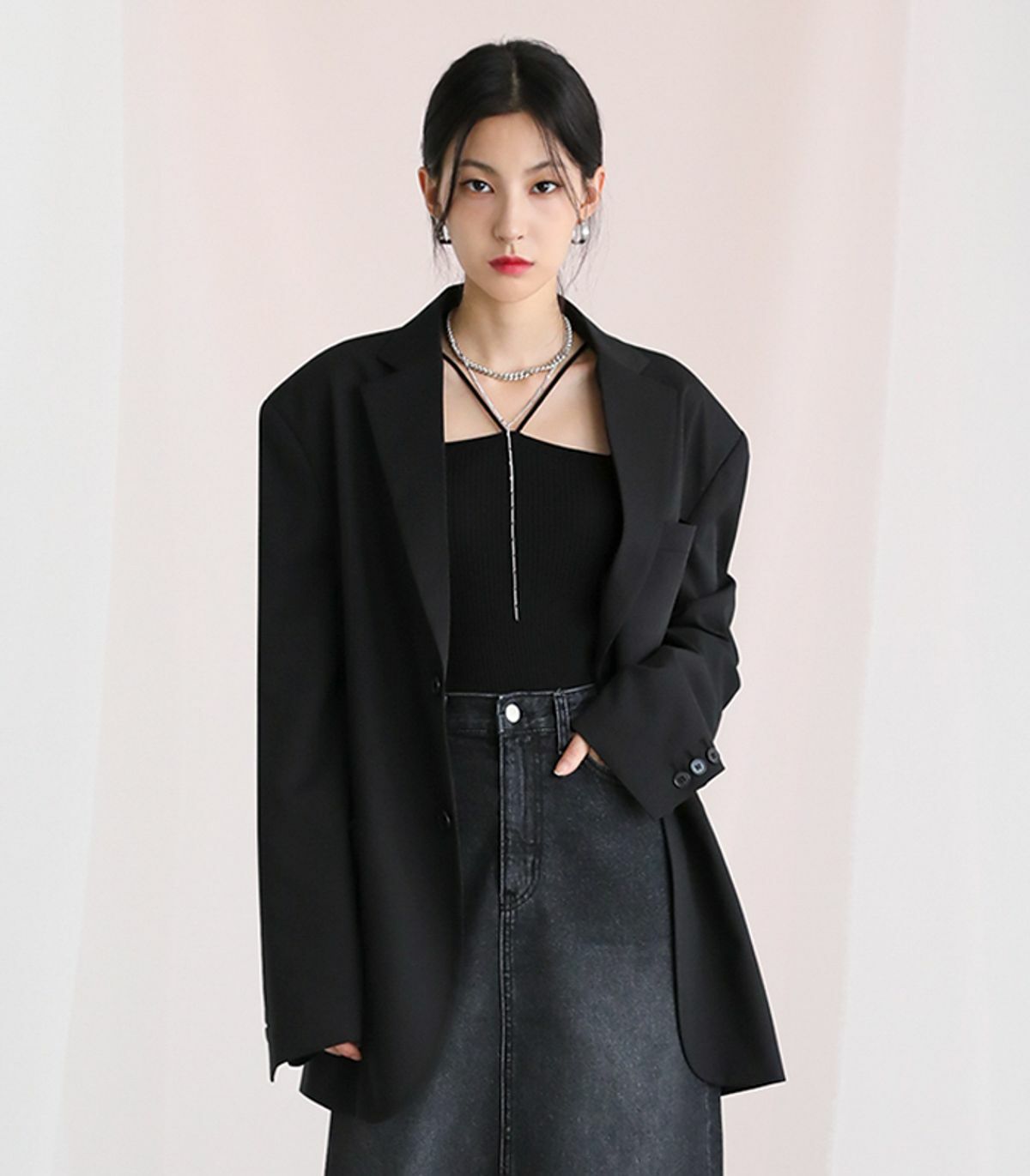 AVANDRESS Boyfriend Single Blazer