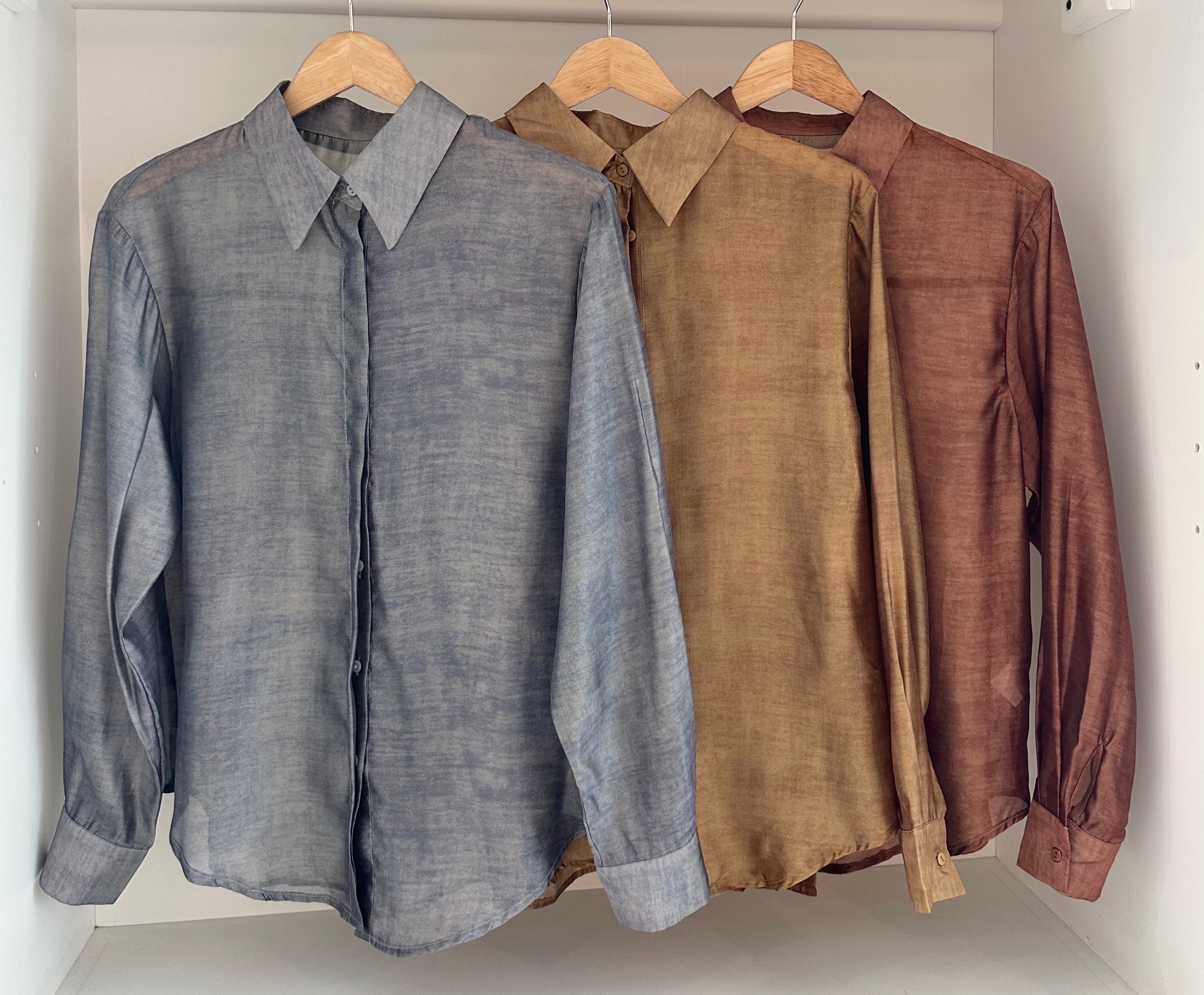 SHEER TIE-DYE LONG SLEEVE SHIRT