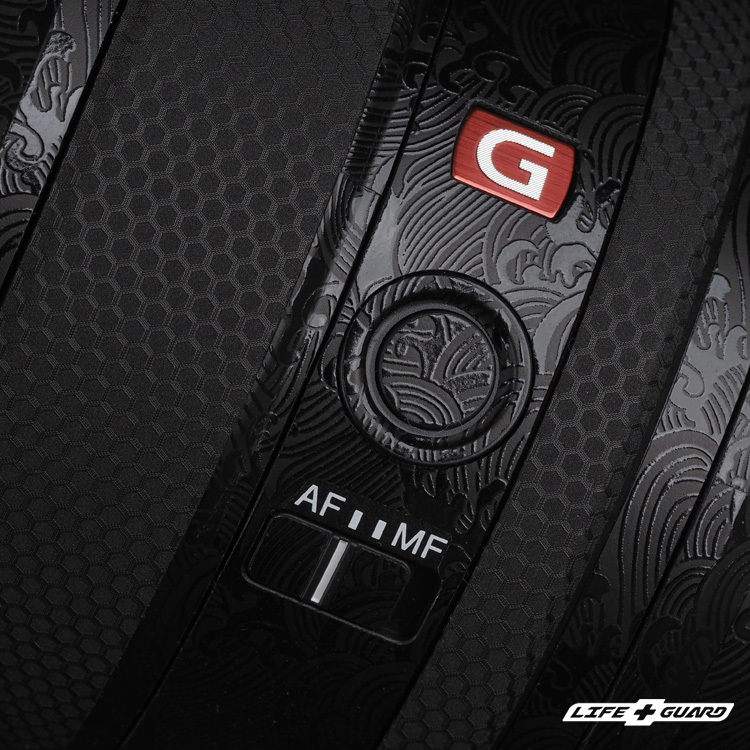 SONY FE 85mm F1.4 GM II 貼膜質感特寫，LIFE+GUARD 專機專屬開版