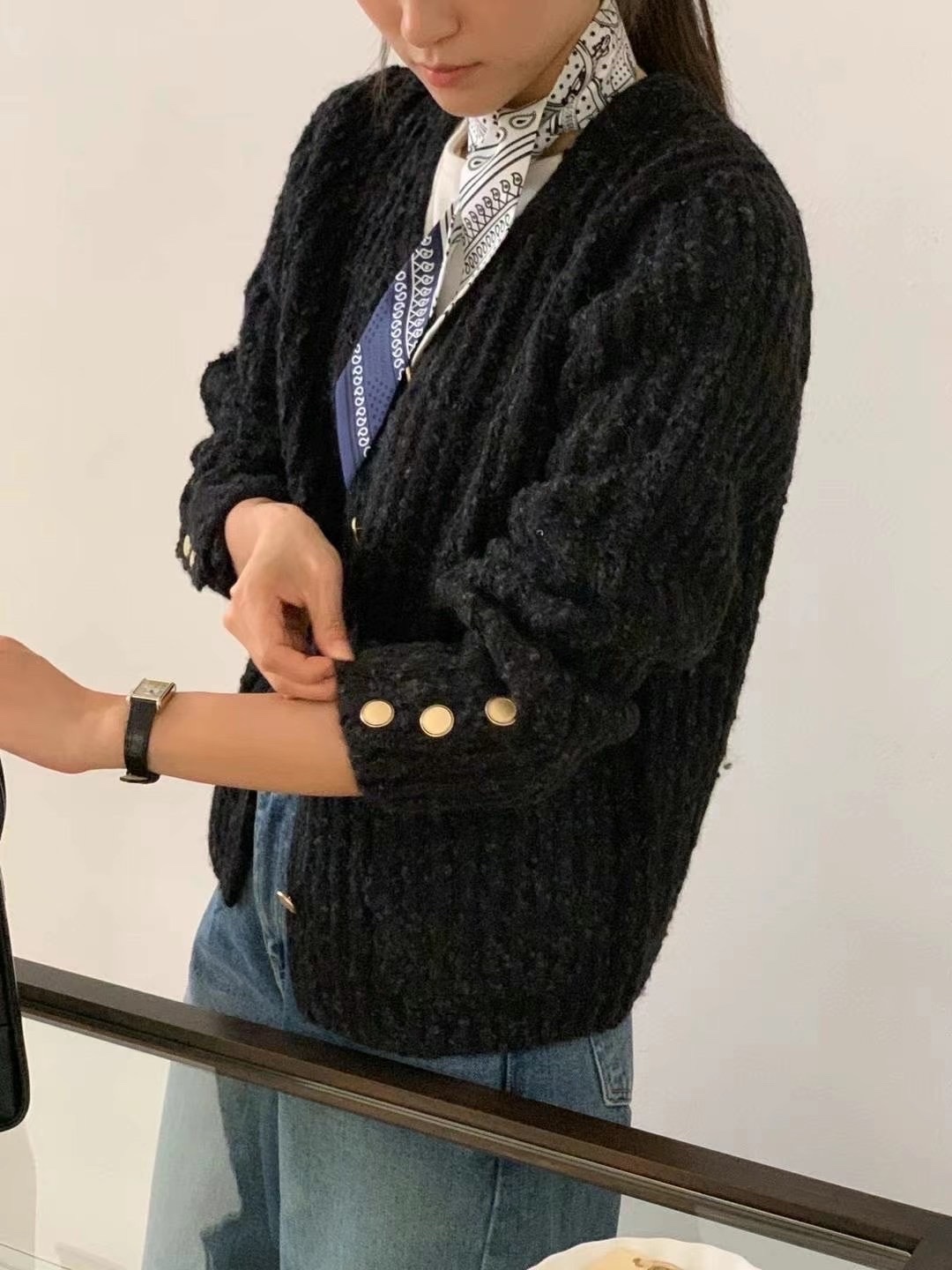 正韓粗針織外套