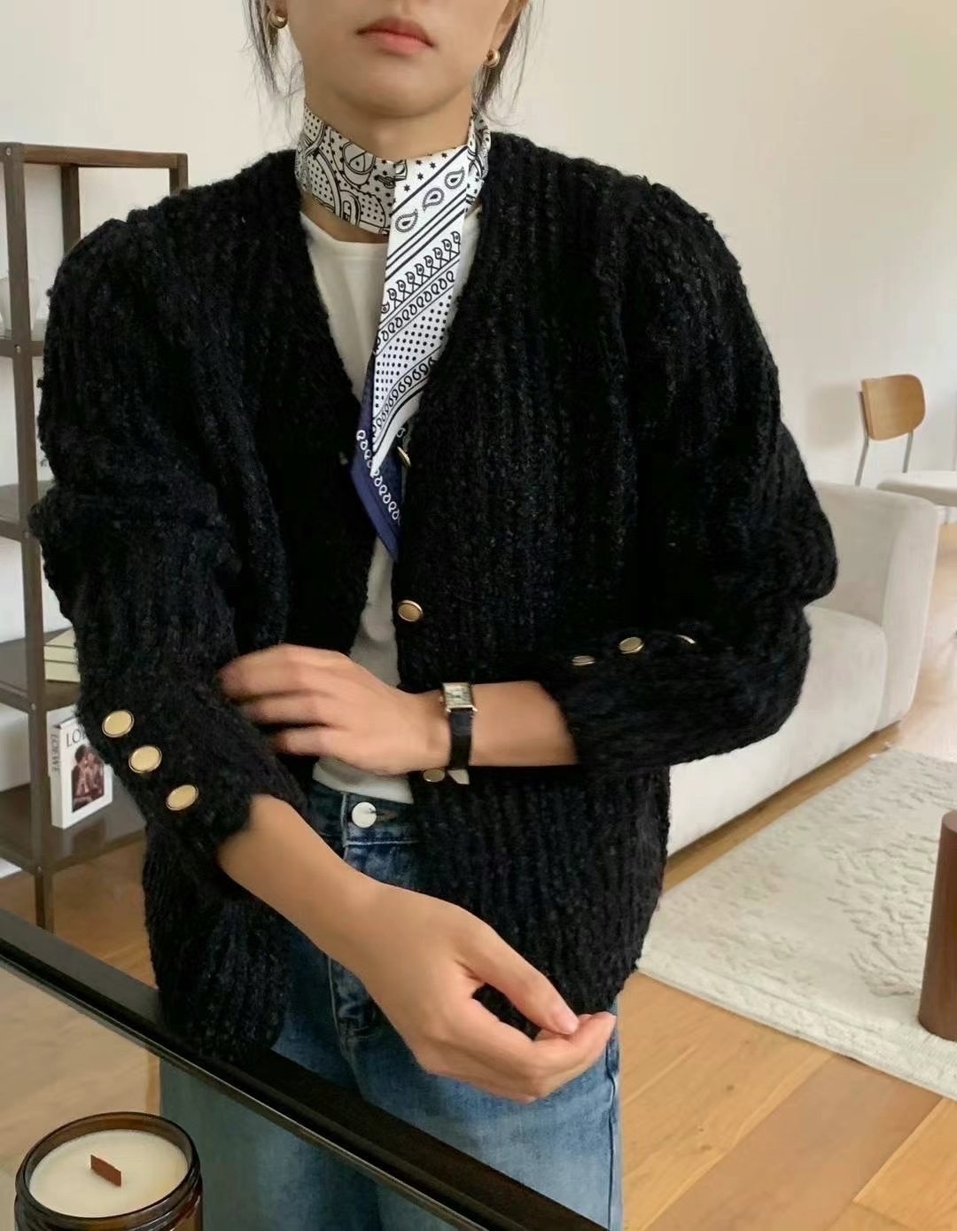 正韓粗針織外套