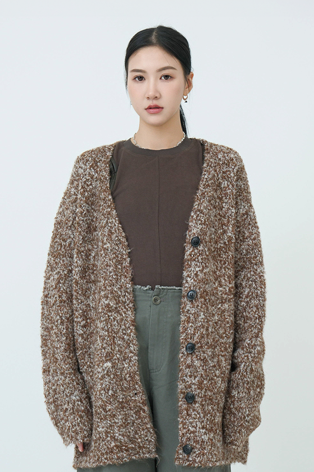 混色圈圈毛線鬆軟cardigan (現貨款式）