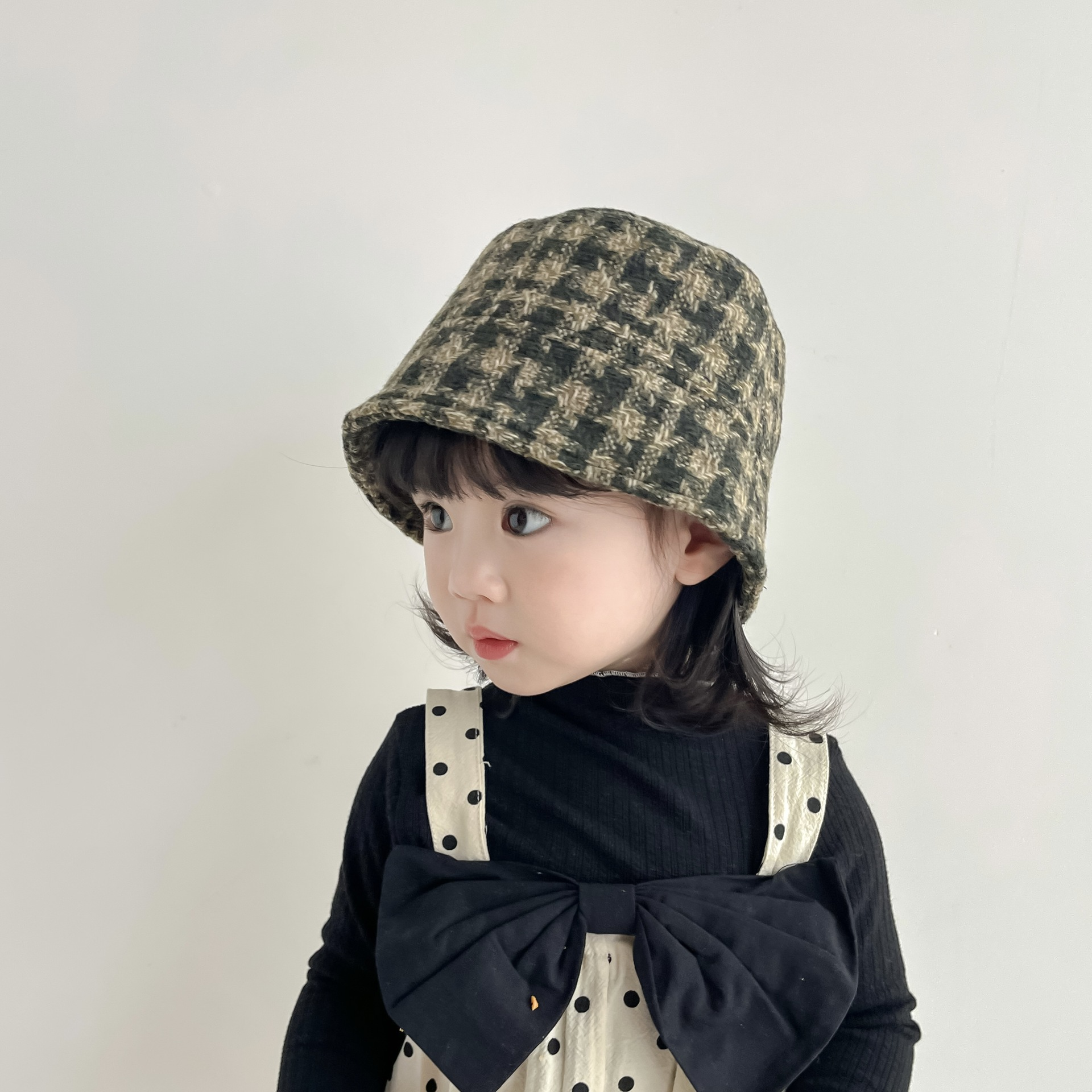 千鳥格漁夫帽