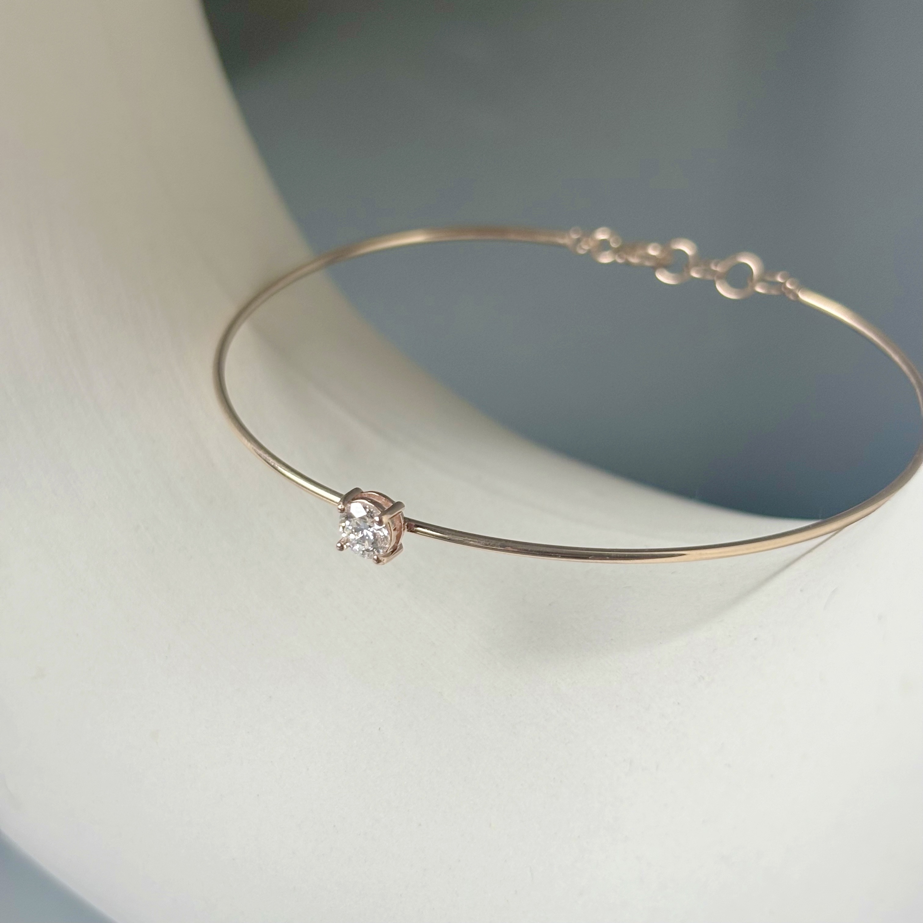 14K經典四爪真鑽記憶手鐲