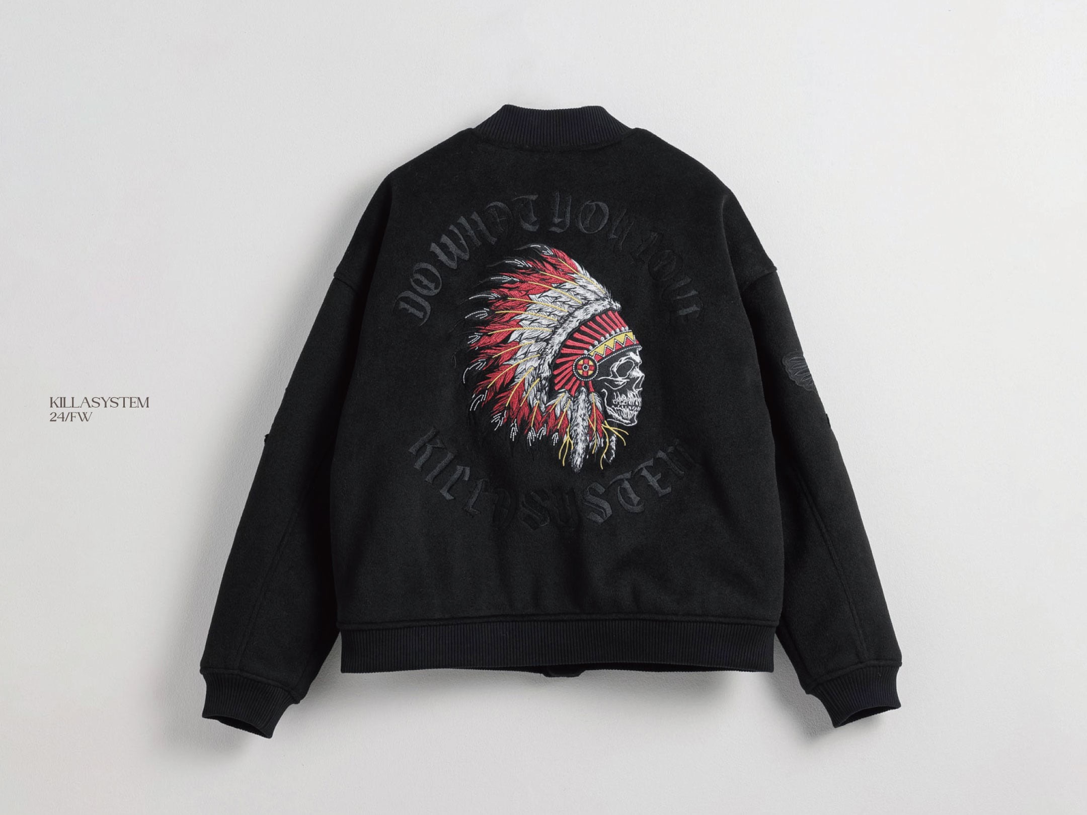 KILLASYSTEM 24F/W DEVIL CHIEF VARSITY JACKET 全毛料 棒球外套