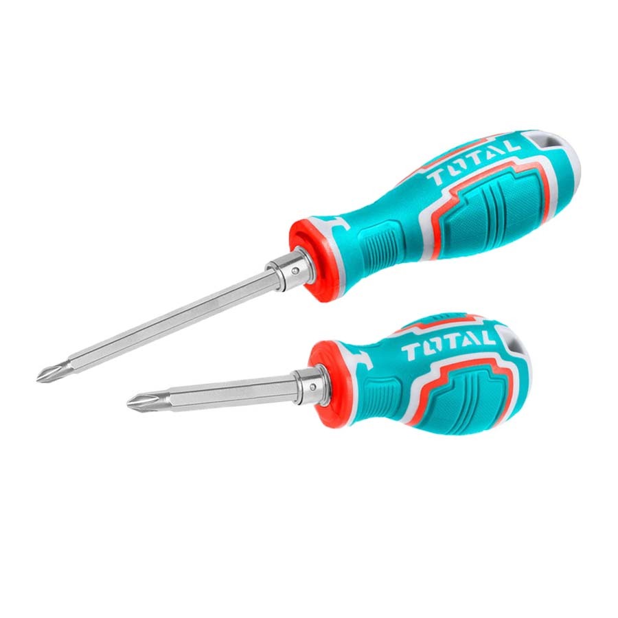 TOTAL 長型二合一螺絲起子組 短胖兩用螺絲起子 替換起子