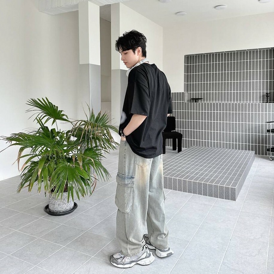 刷舊口袋牛仔褲