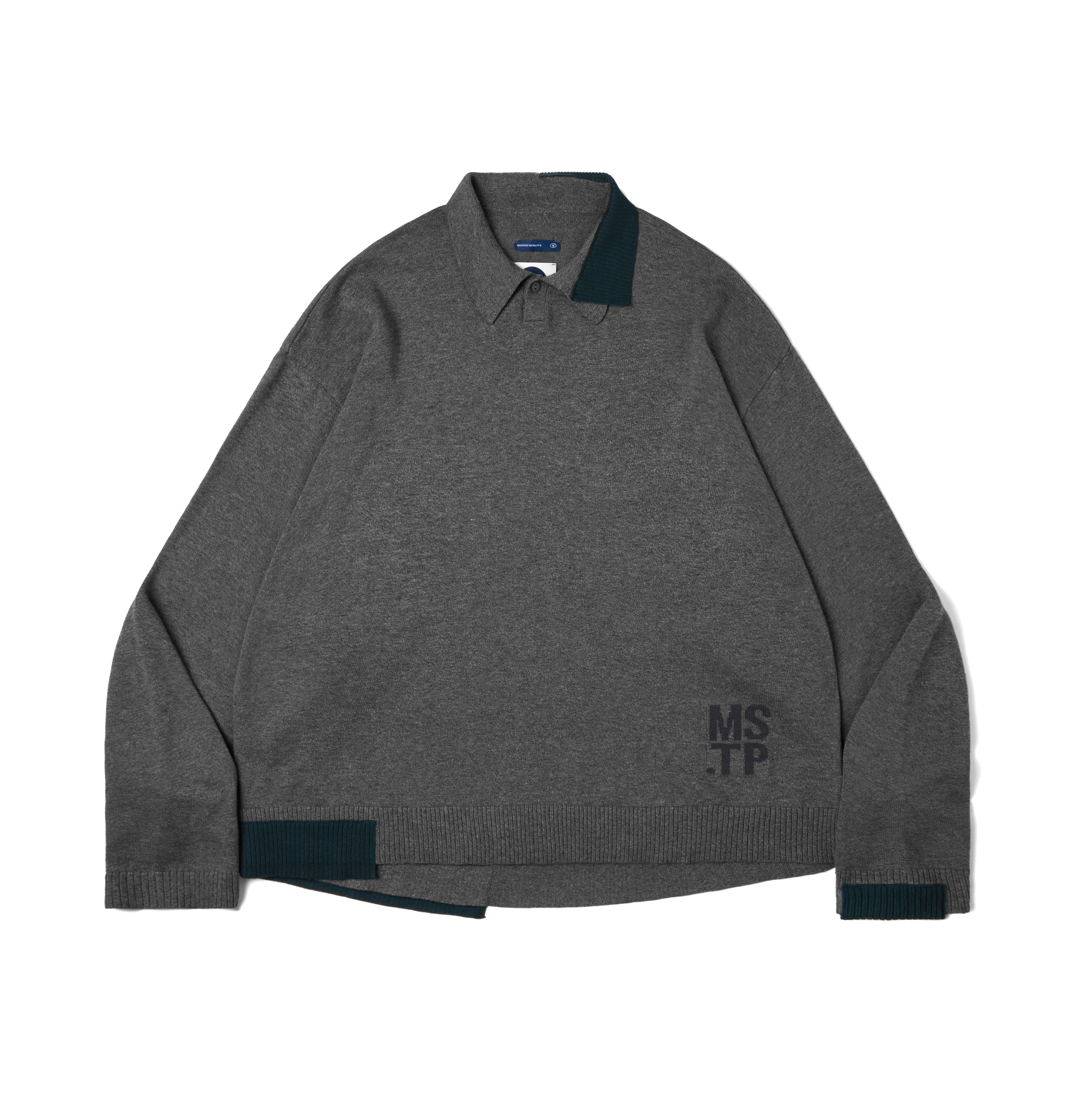MELSIGN - Off-balance Knit Polo Shirt - D-Gray