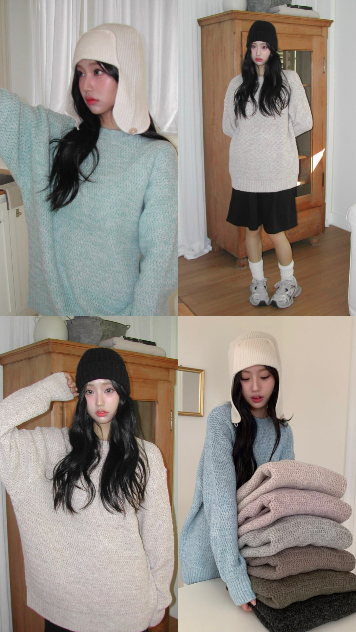 BASIC 小混色線針織OVERSIZE TOP