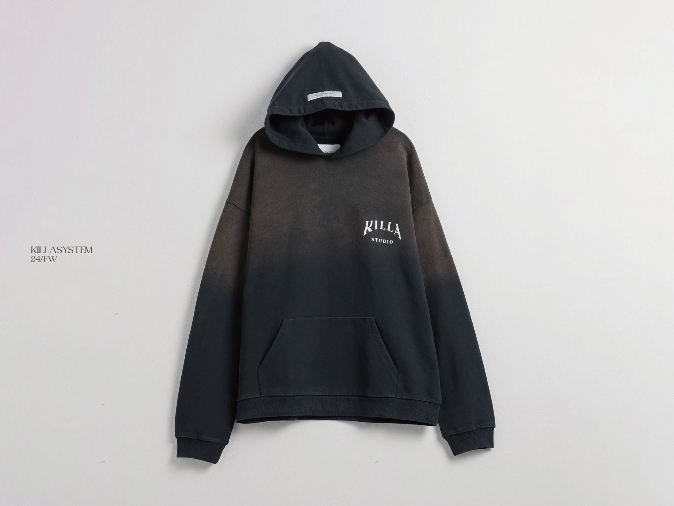KILLASYSTEM 24F/W MUDDY HOODIE 油汙仿造 漸層 帽TEE