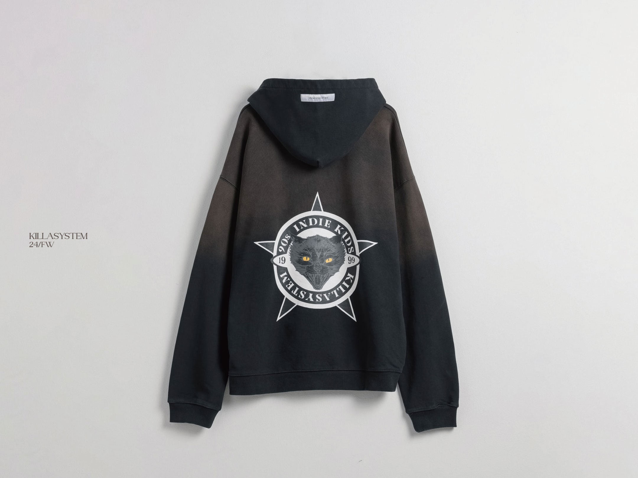 KILLASYSTEM 24F/W MUDDY HOODIE 油汙仿造 漸層 帽TEE