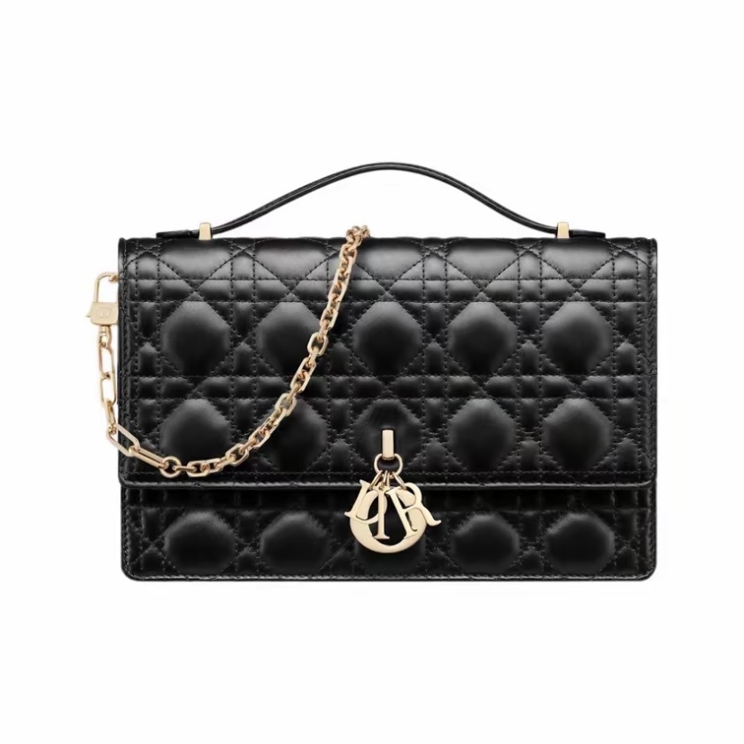 DIOR My Dior Top Handle Cannage 藤格紋圖案羊皮手袋