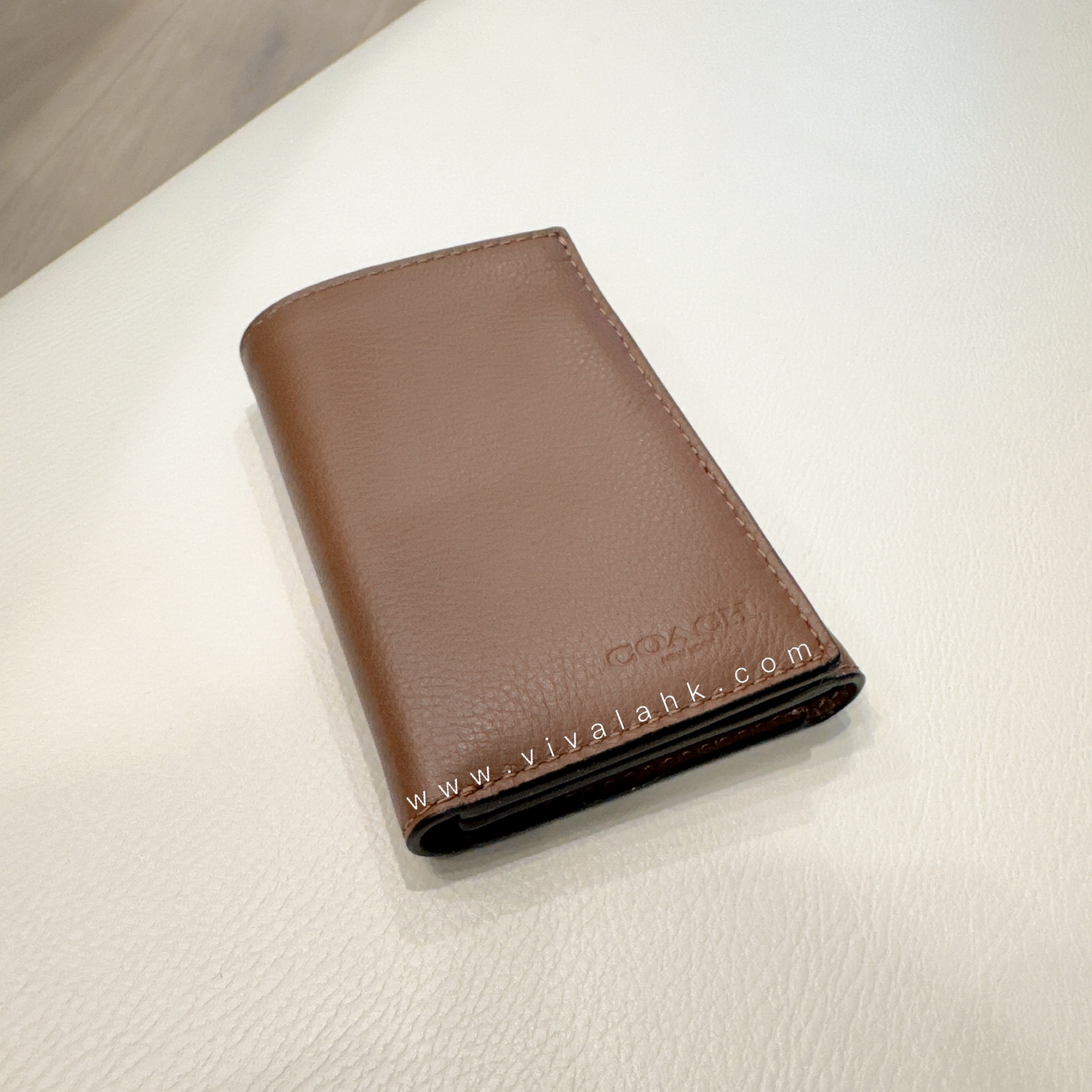 Coach - 男裝3摺銀包 (荔枝皮) (F23845)