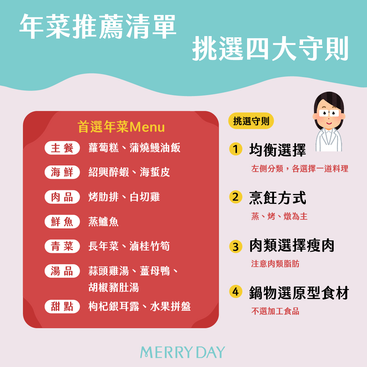 從主食到甜點，四大挑選守則