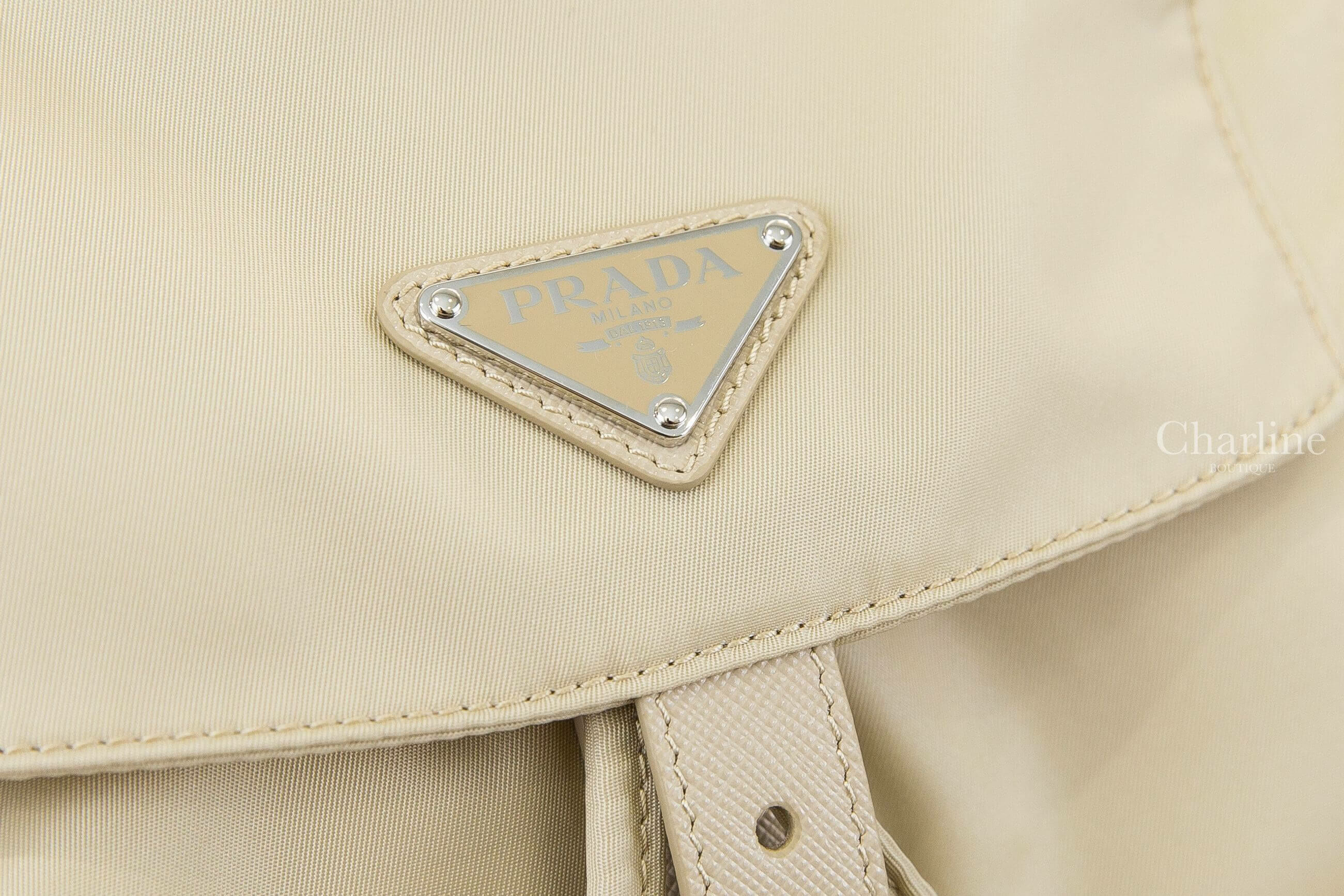 Prada Re-nylon Medium Backpack With Pouch 沙漠棕三角銀字Logo中型拉鍊小包超纖尼龍手提後背包