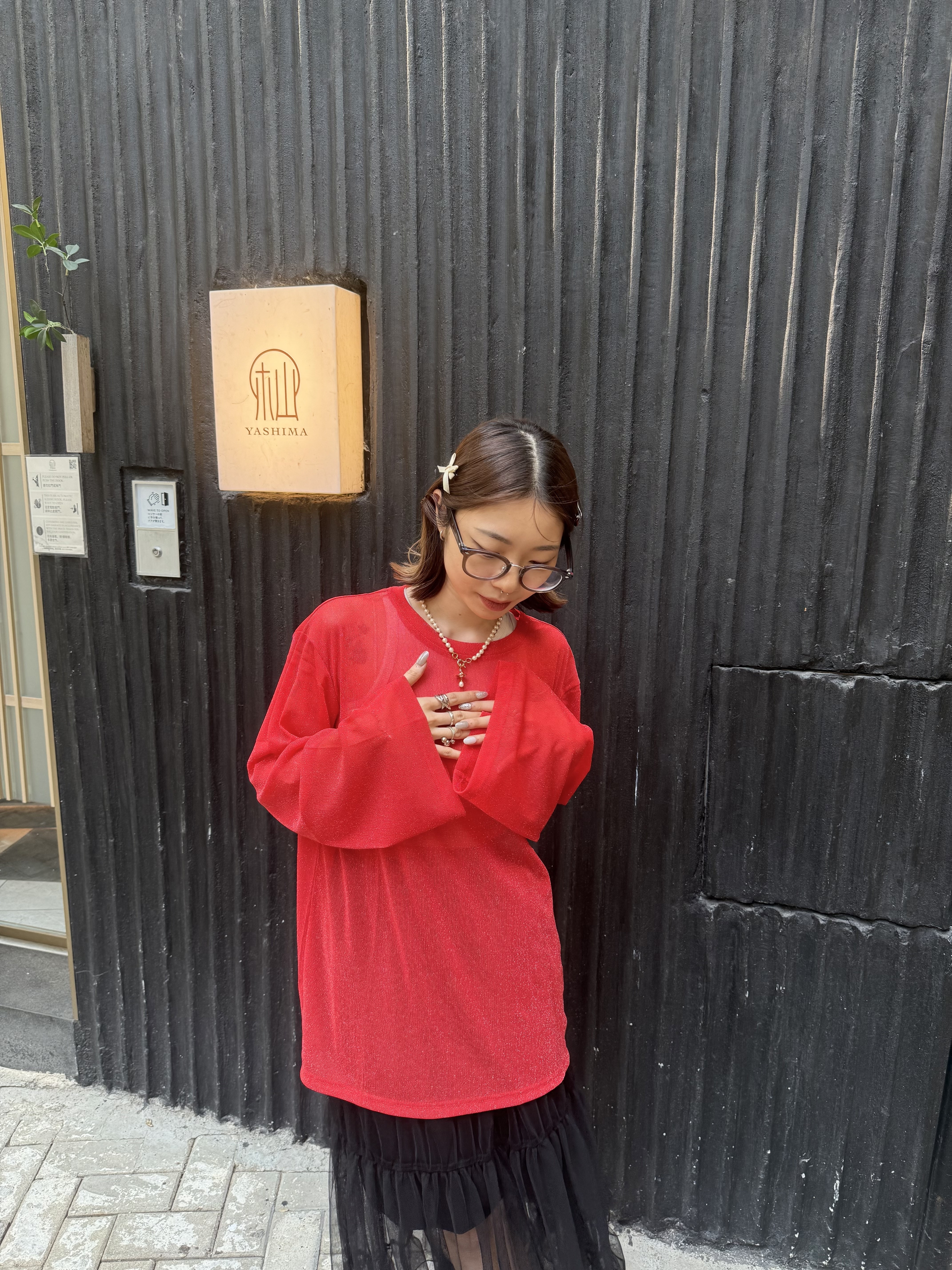 閃閃喇叭袖寬鬆TOP