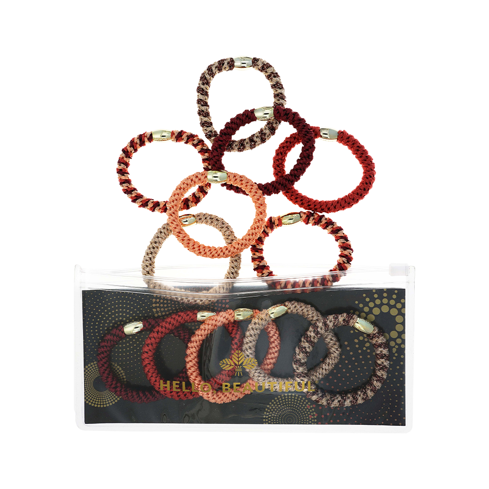 L. ERICKSON 彈力髮圈收納組-12入〈琥珀紅棕〉