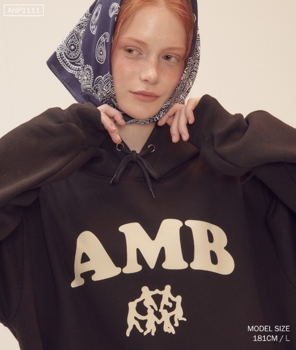 韓國代購 AMBLER 24年新款加絨連帽衛衣AHP1111