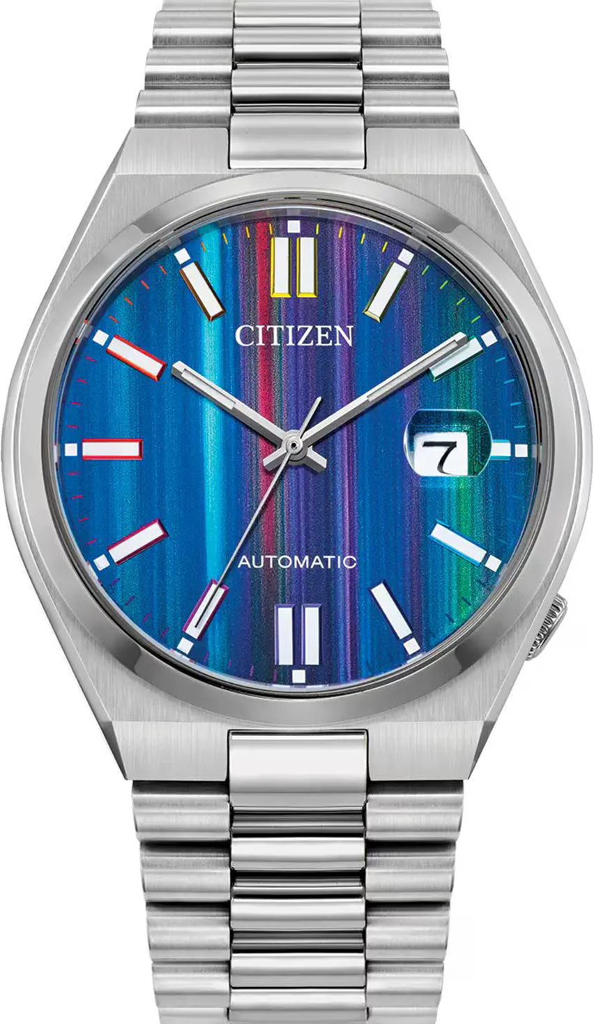 萬年鐘錶 - Citizen 星辰錶 TSUYOSA 彩色系列復古自動上鍊機械男錶 NJ0151-53W 錶徑40MM